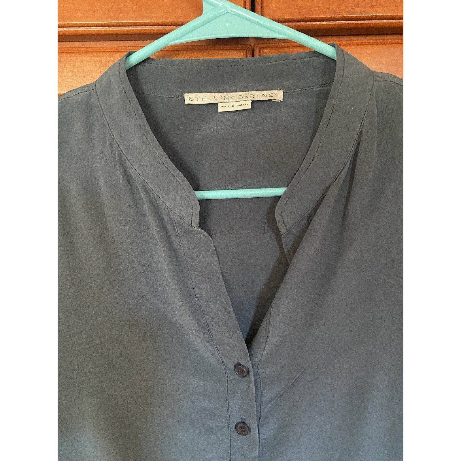 Stella McCartney Stella McCartney long sleeve silk blue blouse sz 42/med Size M / US 6-8 / IT 42-44 - 3 Thumbnail