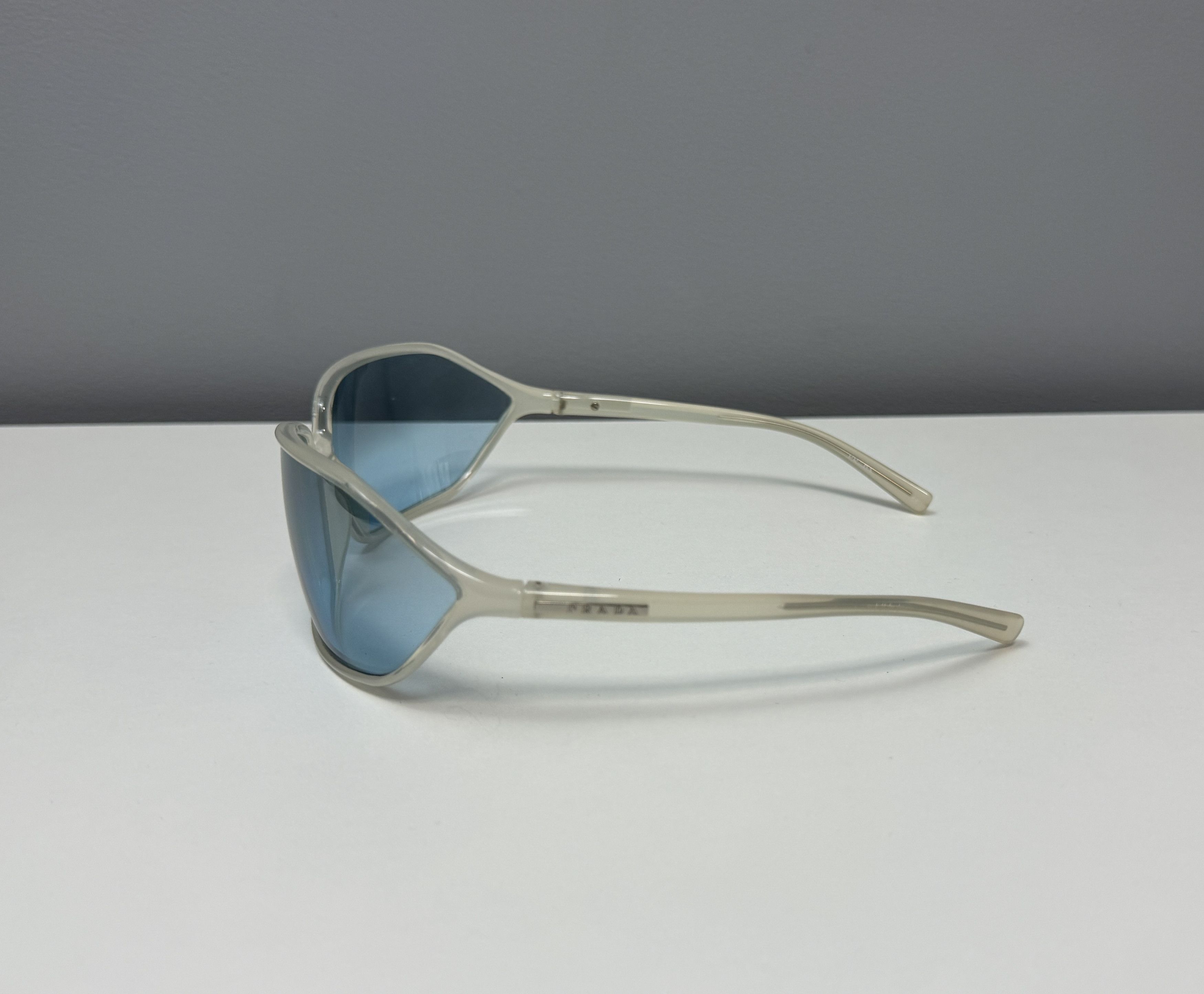 Prada Vintage 2000s Prada Sport SPR04E Sunglasses Shield Blue Y2K Size ONE SIZE - 9 Thumbnail