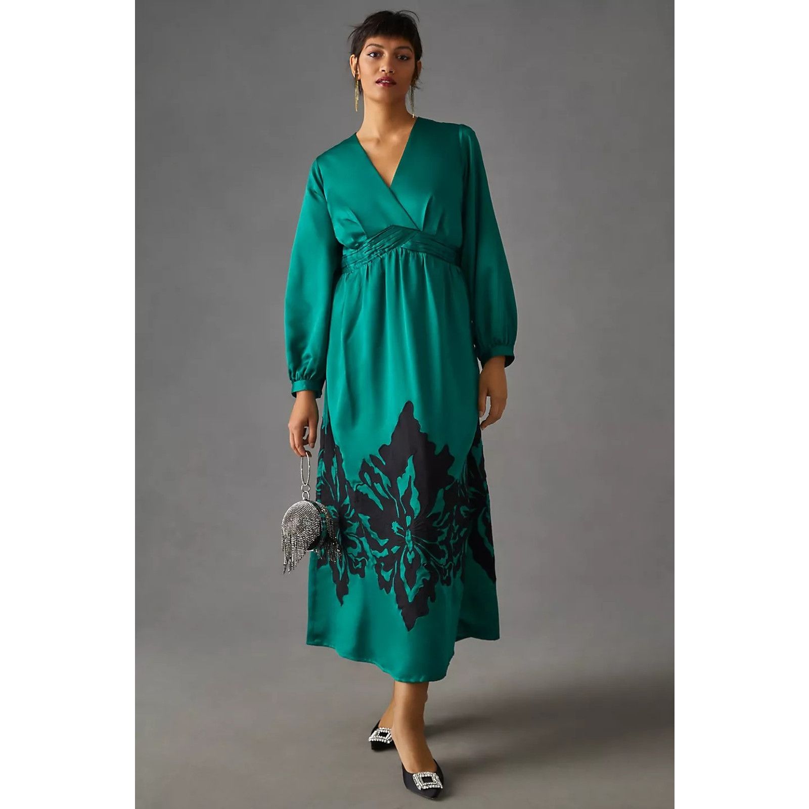 Anthropologie New Anthropologie Nikasha Embroidered Satin Dress $260 XXS Size XXS / US 00 / IT 34 - 3 Thumbnail