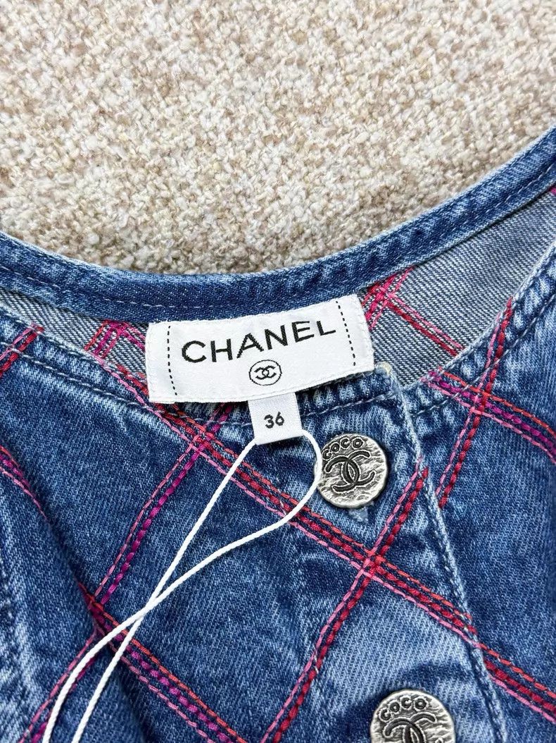 Chanel Chanel Blue diamond check denim suspenders Size XS / US 0-2 / IT 36-38 - 5 Thumbnail