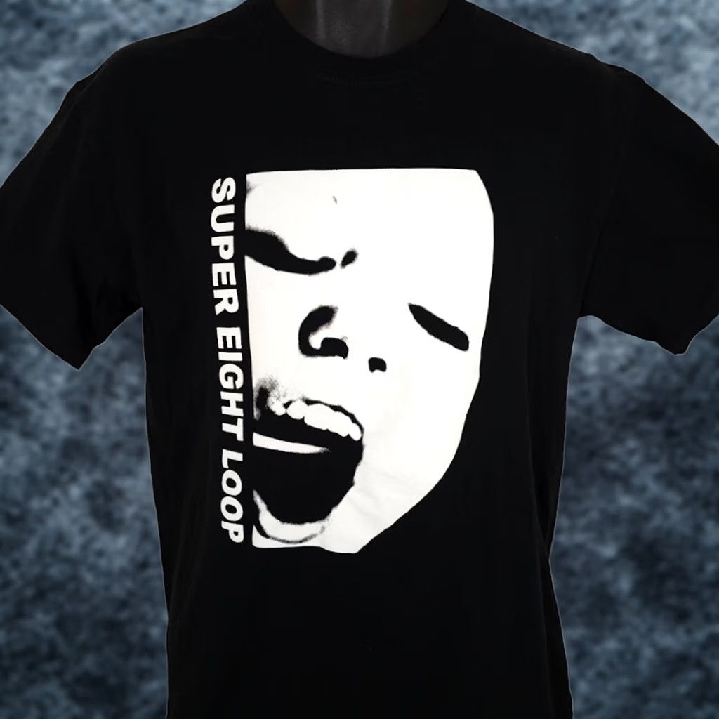 Gildan Gildan T-Shirt Mens Medium Black Super Eight Loop Band Shirt Concert Tour Face Synth Music Size US M / EU 48-50 / 2 - 1 Thumbnail