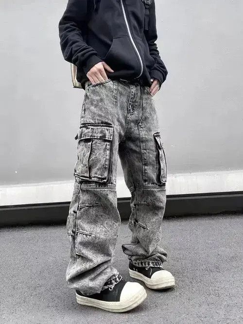 Japanese Brand × Jean High Street Washed Heavy Duty Pocket Cargo Jeans Size US 32 / EU 48 - 1 Thumbnail