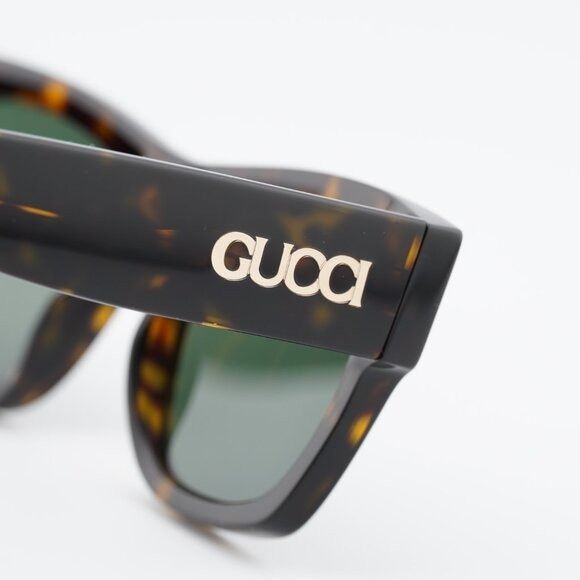Gucci Gucci GG1793S 002 Sunglasses Havana Square Frame, Green Lens Size ONE SIZE - 3 Thumbnail