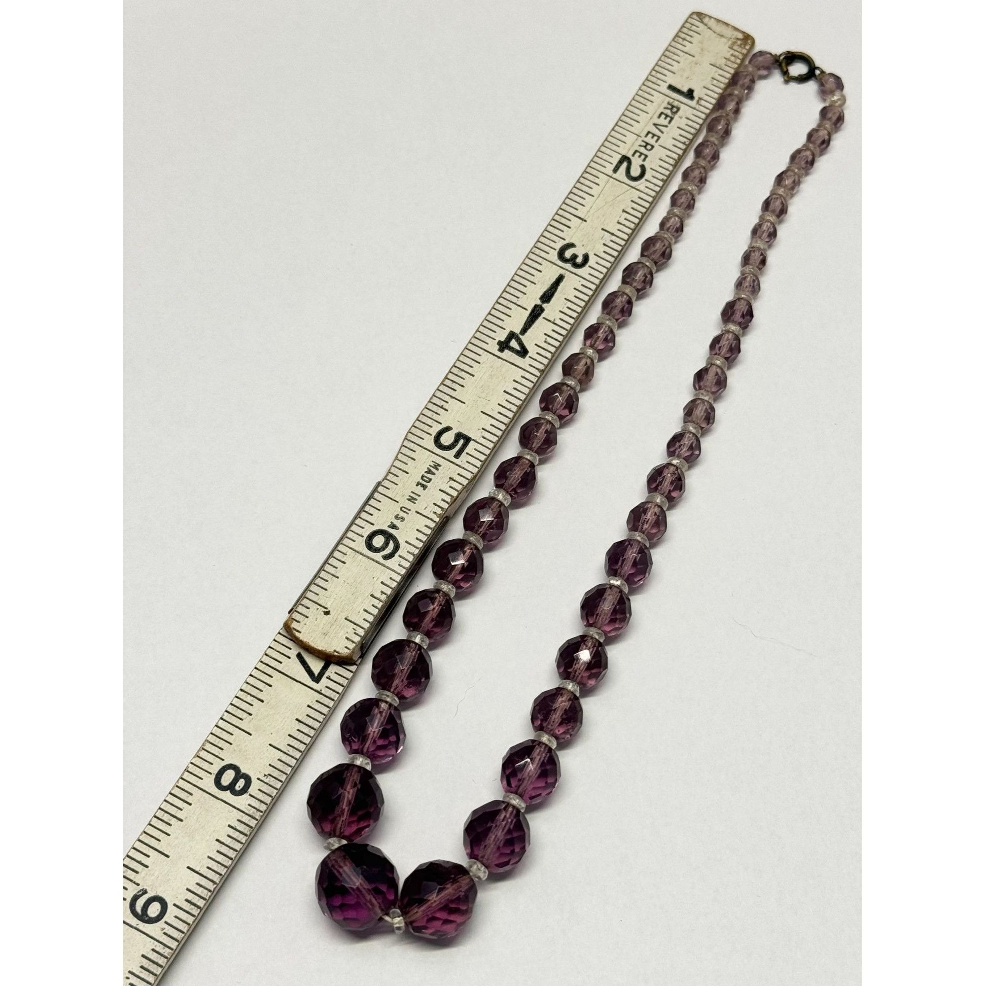 Vintage Vintage purple & clear crystal beaded necklace Size ONE SIZE - 4 Thumbnail