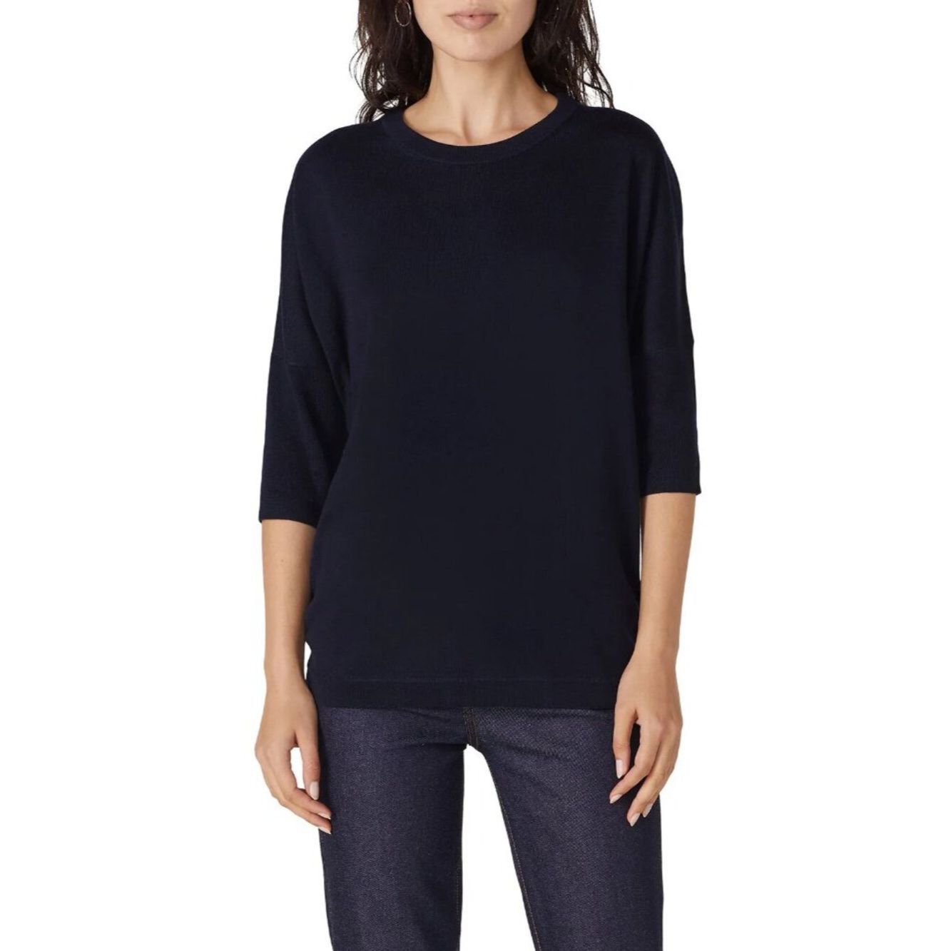 Derek Lam 10 Crosby Derek Lam Navy Floral Back Wool Blend Sweater Size L Size L / US 10 / IT 46 - 2 Thumbnail