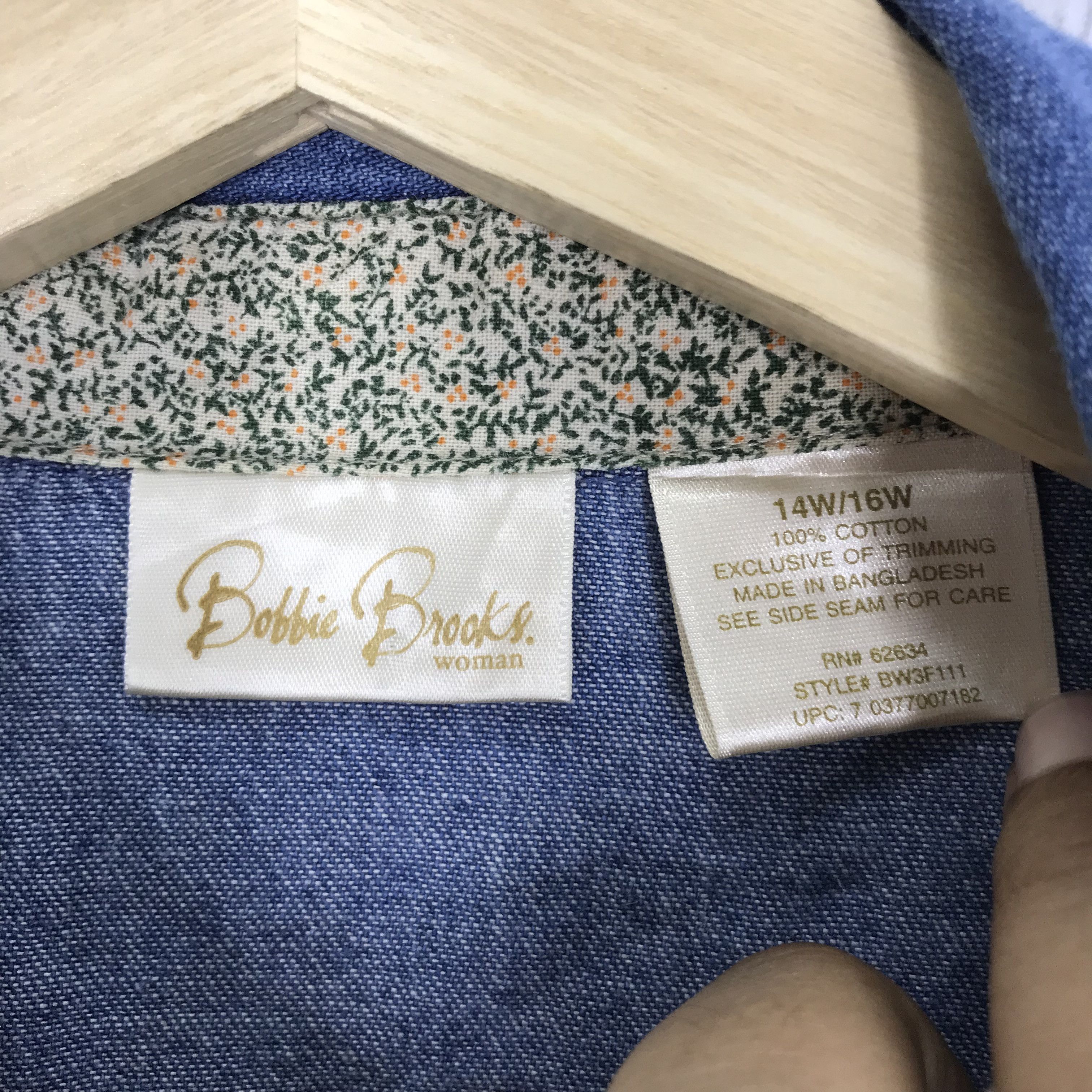 Brooks Vintage 90's Bobbie Brooks Denim Blue Jeans Shirt Large Size US L / EU 52-54 / 3 - 8 Thumbnail
