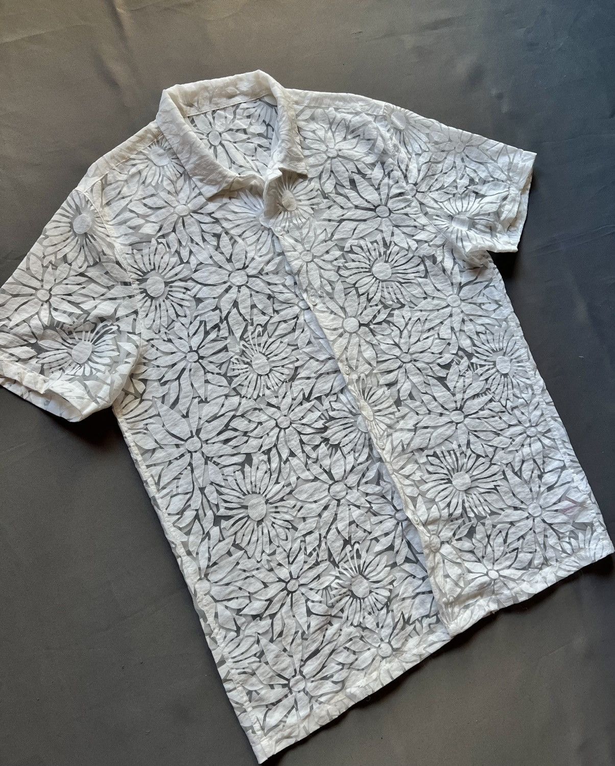 Other Topman Hawaiian White Floral Short Sleeve Shirt Button Up Size US XL / EU 56 / 4 - 4 Thumbnail