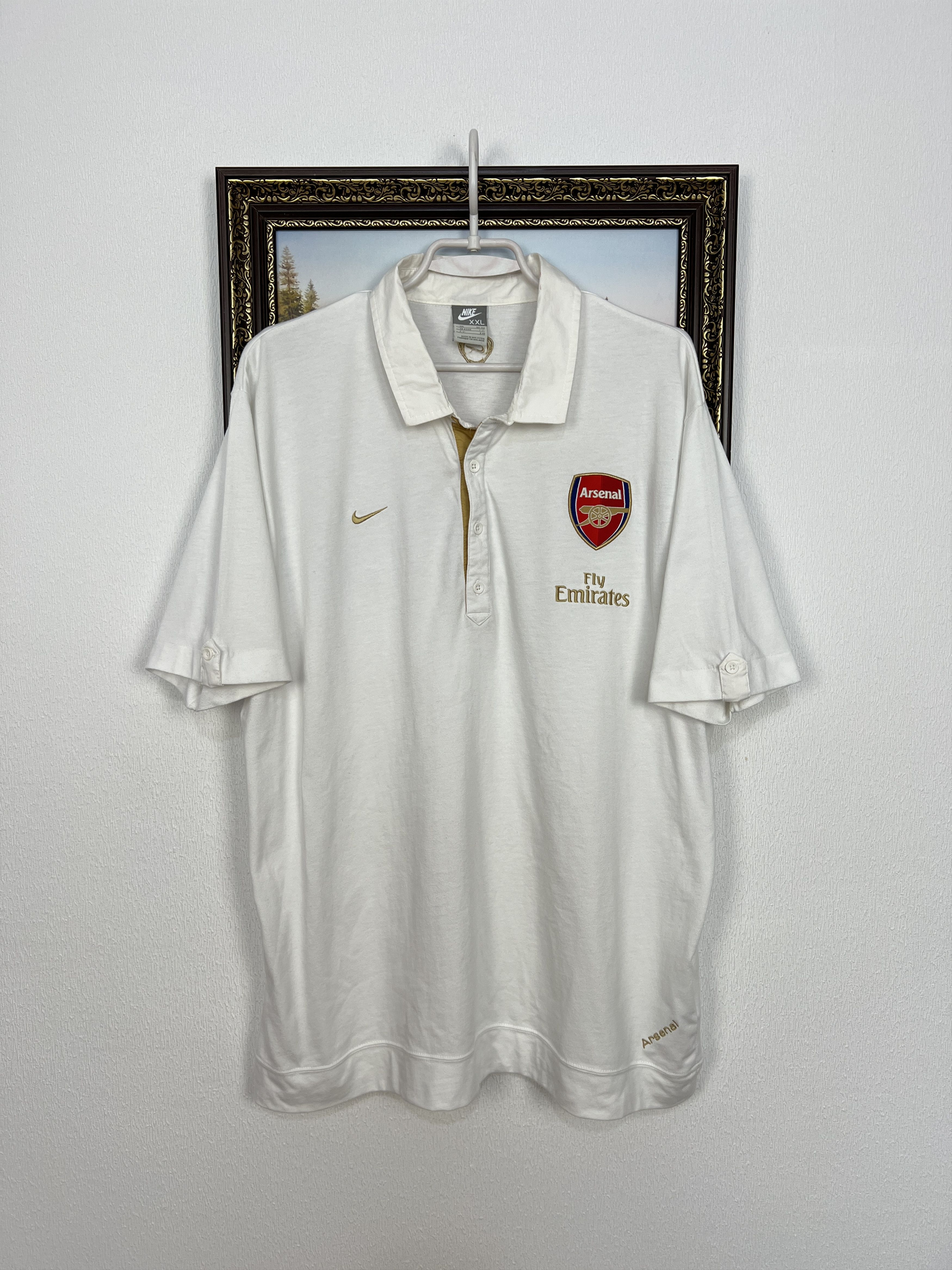 Nike Vintage Nike Arsenal Football Shirt Polo White Soccer Jersey Size US XXL / EU 58 / 5 - 1 Thumbnail