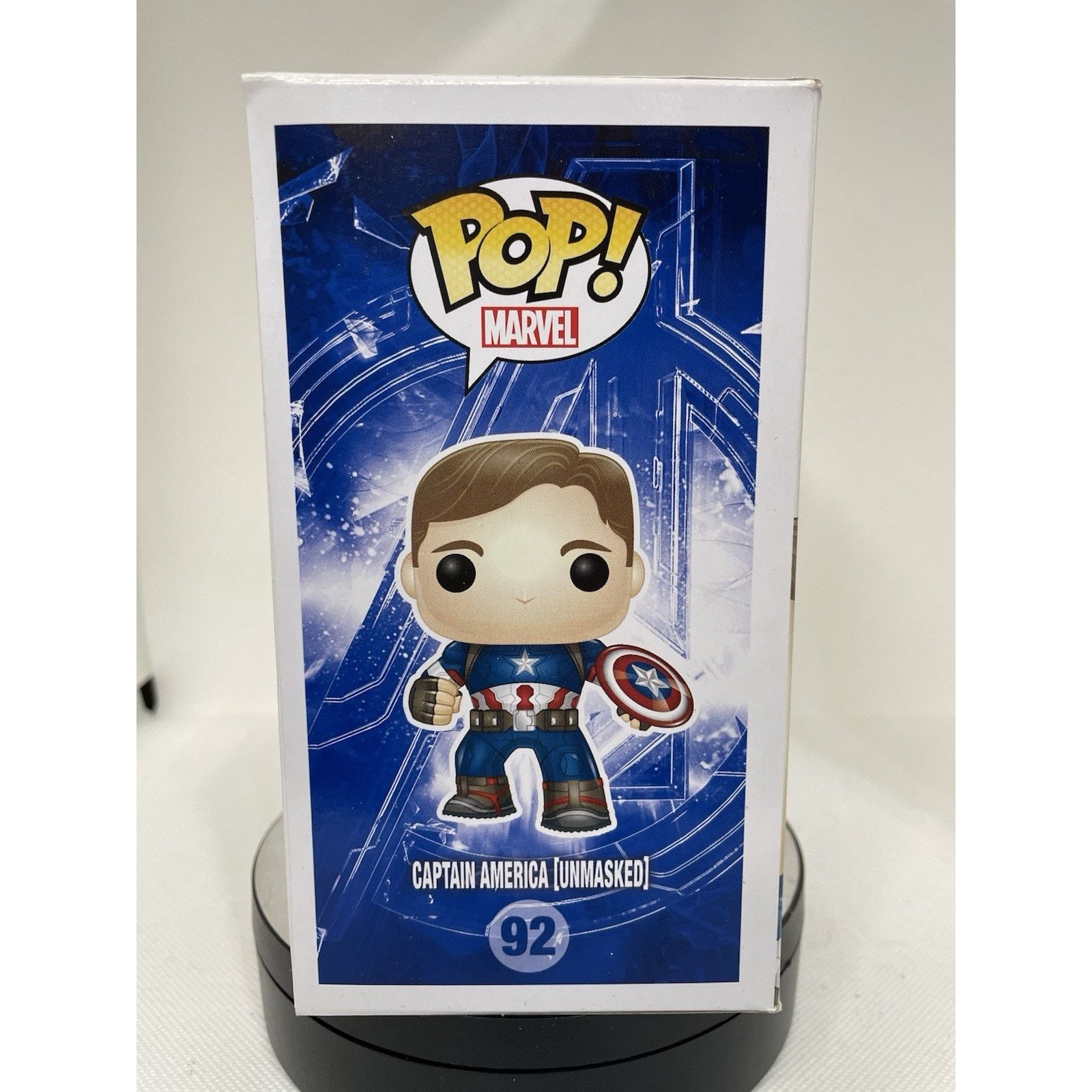 Marvel Comics Funko Pop Captain America Unmasked 93 Signed By Chris Evans Size ONE SIZE - 7 Thumbnail