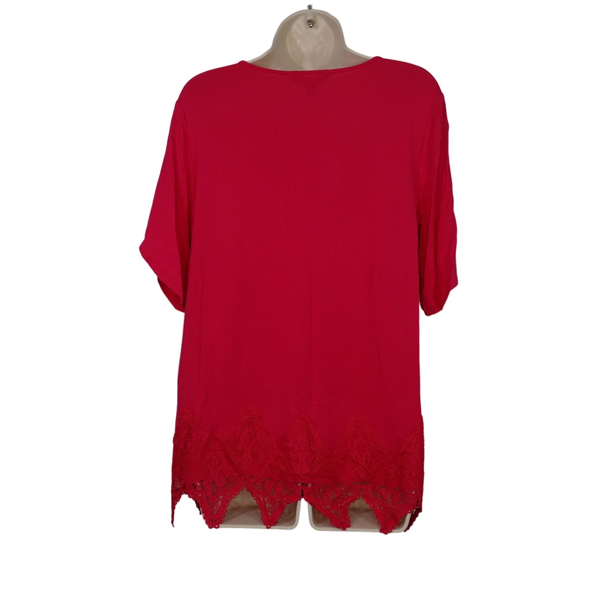 Other Investments Pink Lace Hem Knit Tunic Top Shirt Size M Size M / US 6-8 / IT 42-44 - 4 Thumbnail