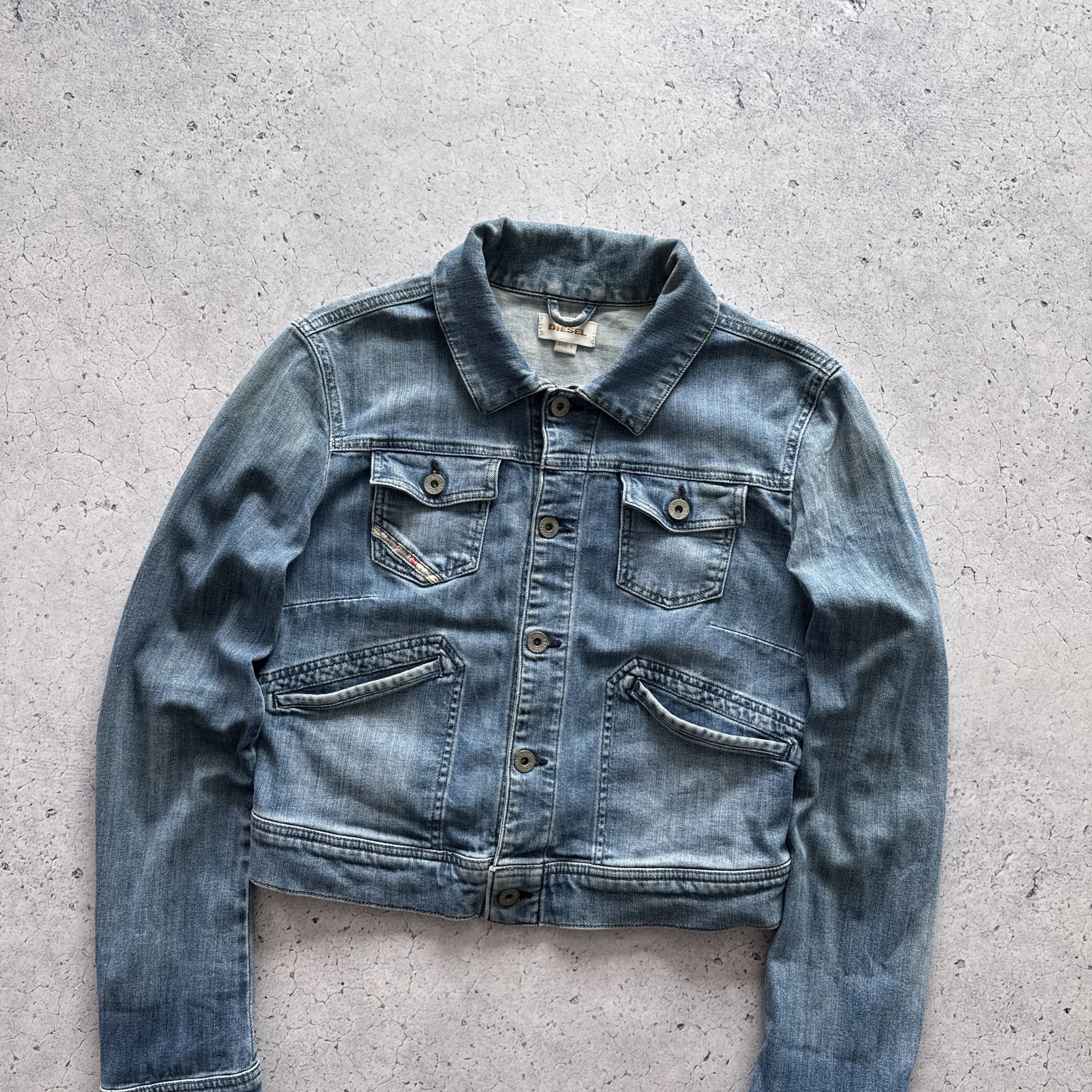 Diesel Diesel Denim Jacket Button Up Vintage Cropped Y2K Size L Size M / US 6-8 / IT 42-44 - 3 Thumbnail