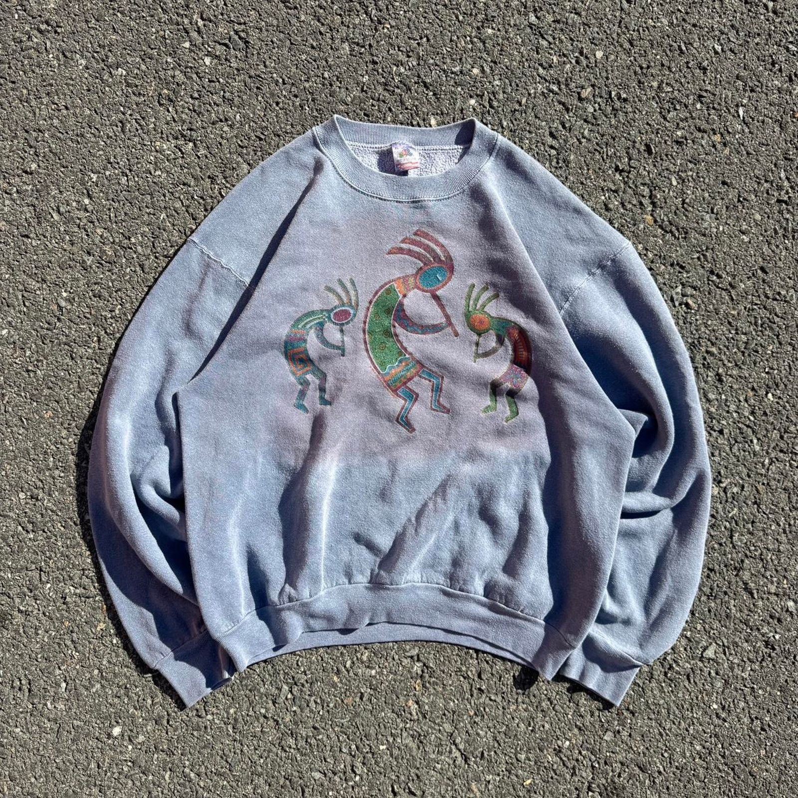 Fruit Of The Loom Vintage Native American Art Crewneck – Size XL Size US XL / EU 56 / 4 - 1 Thumbnail