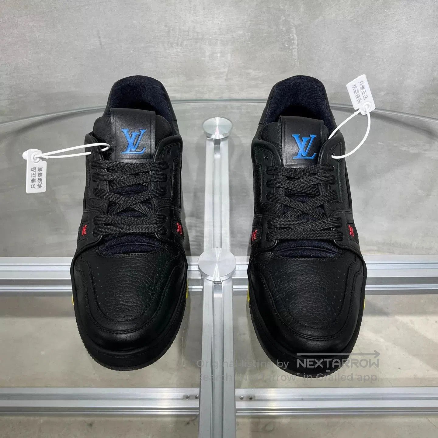 Louis Vuitton Black Low-Top Leather Sneakers. Size US 9.5 / EU 42-43 - 1 Thumbnail
