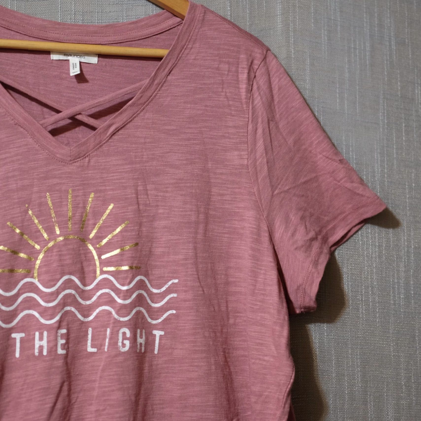 Vintage Maurices BE THE LIGHT Short Sleeve T-Shirt Pink Women's 0X Shirt Womens 0X Pink Maurices BE THE LIGHT Short Sleeve T-Shirt Size XL / US 12-14 / IT 48-50 - 3 Thumbnail