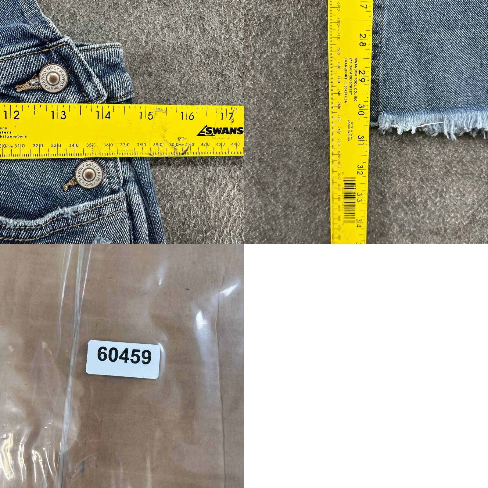 Denime VINTAGE Happily Grey Overalls Womens 3 Blue Denim Flare 70s Hippie Retro One-Piece Size 3 Size 26" / US 2 / IT 38 - 9 Thumbnail