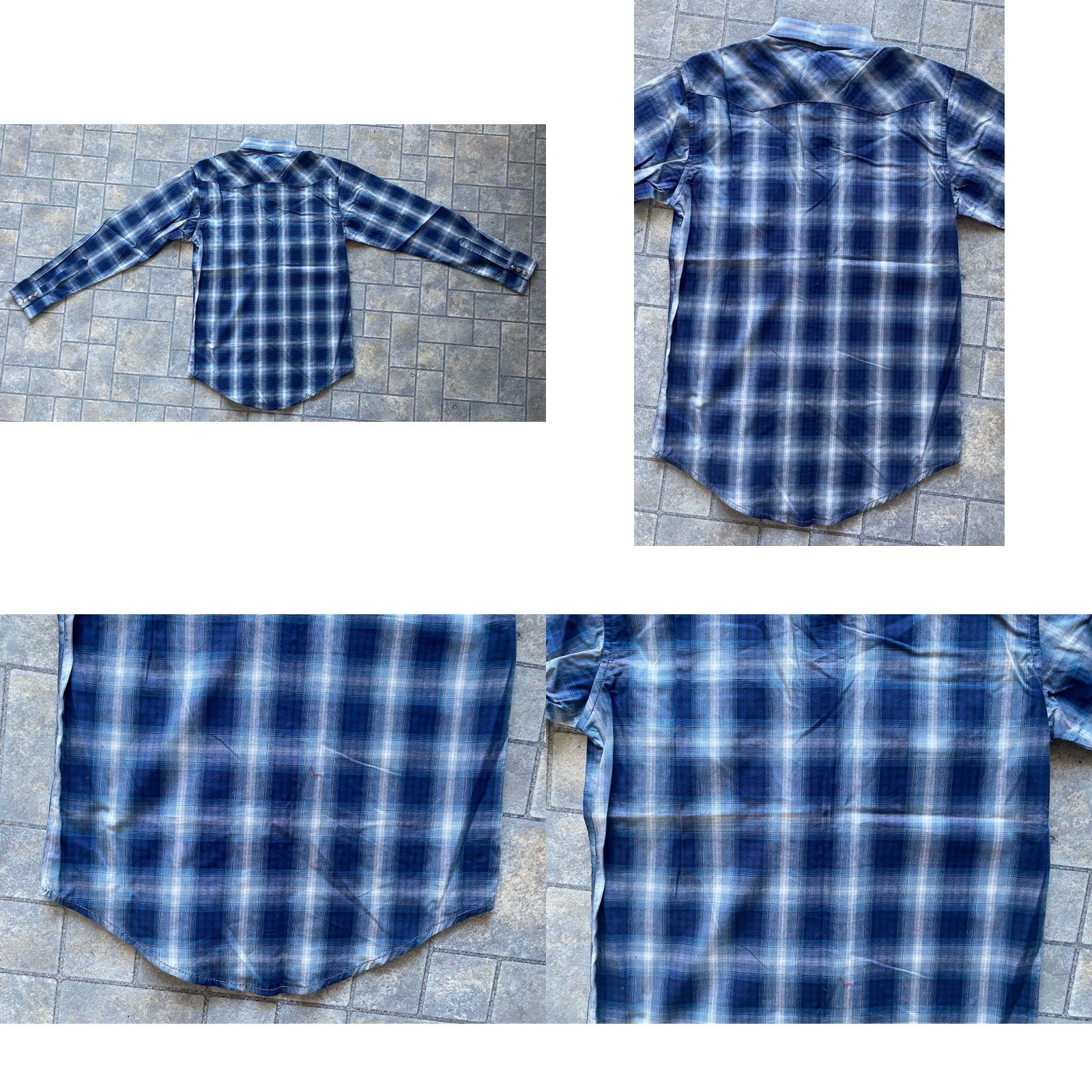 Wrangler Wrangler Shirt Western Plaid Snap Long Sleeve Blue S Men Regular Button-Up Shirt Size US S / EU 44-46 / 1 - 9 Thumbnail