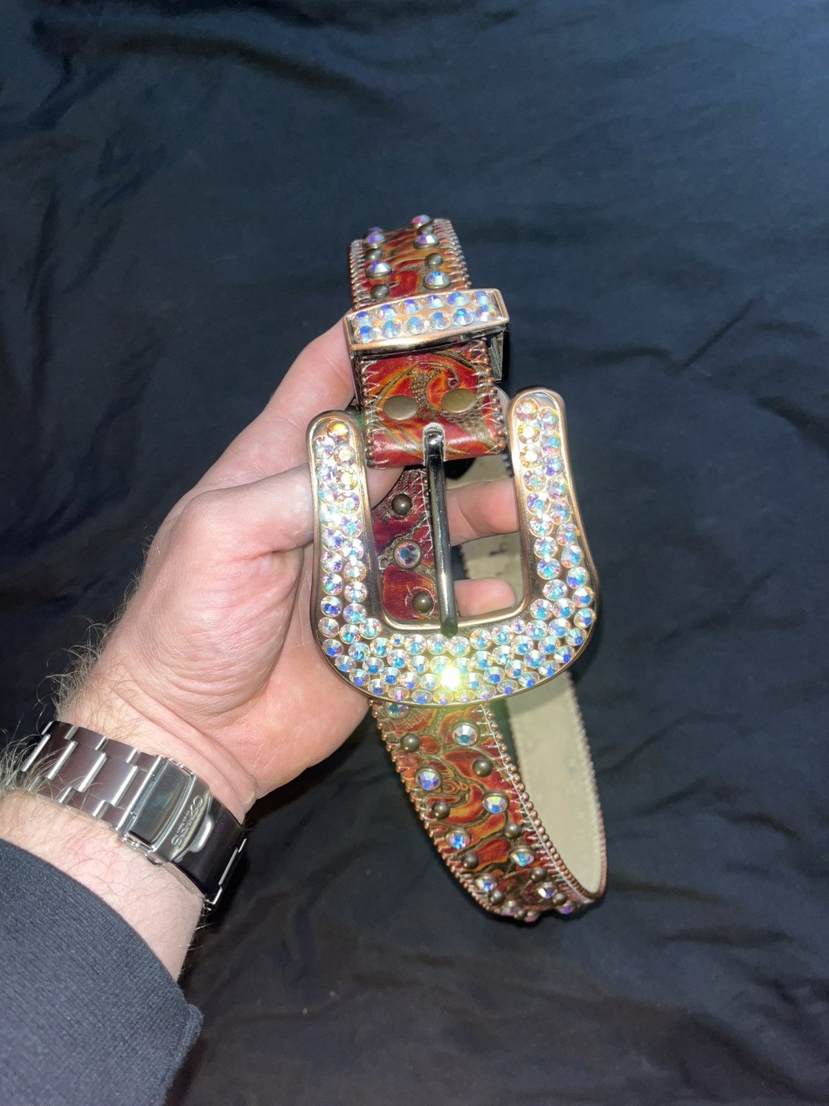 B.B. Simon BB Simon Swarovski Crystal Belt Size 32 - 3 Thumbnail