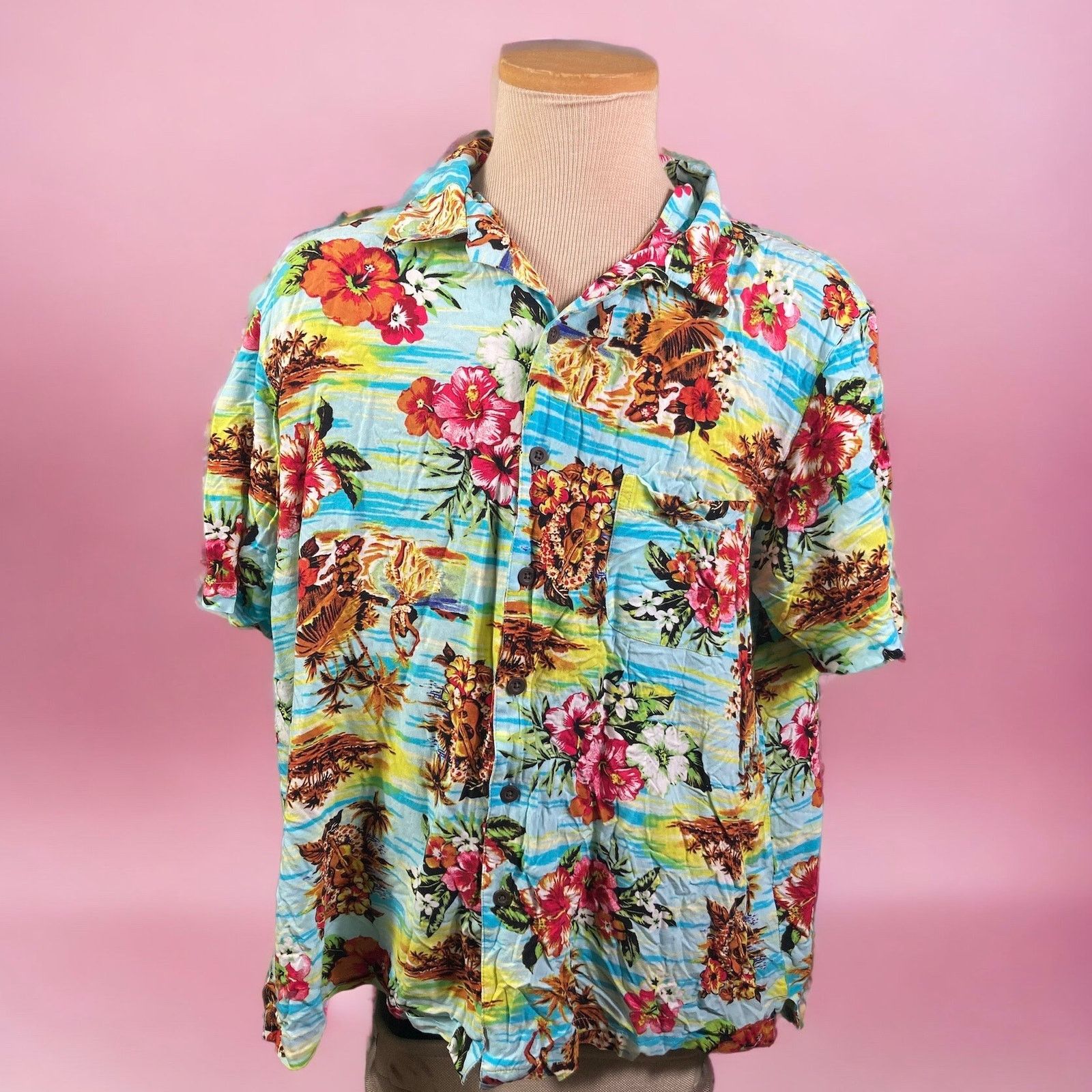 George Hawaiian Shirt Rayon Mens Button Floral Sz XL Short Sleeve Size US XL / EU 56 / 4 - 1 Thumbnail