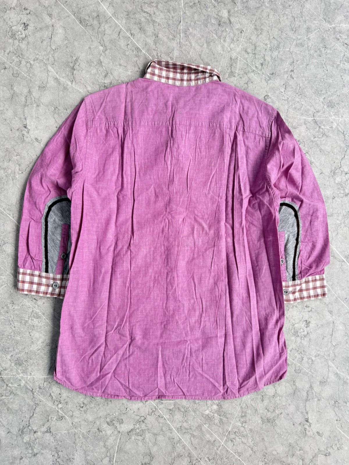 Issey Miyake Frapbois patchwork gingham shirt Size M / US 6-8 / IT 42-44 - 2 Thumbnail