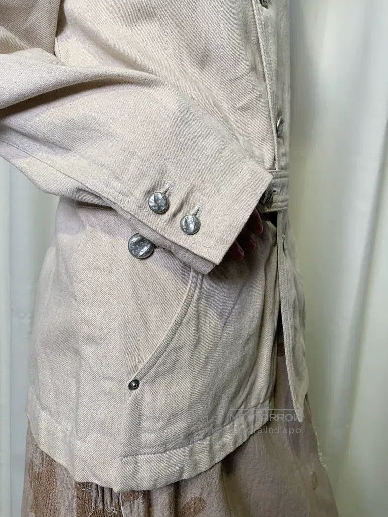 Issey Miyake Vintage Linen-Denim Silver-Button Coat
