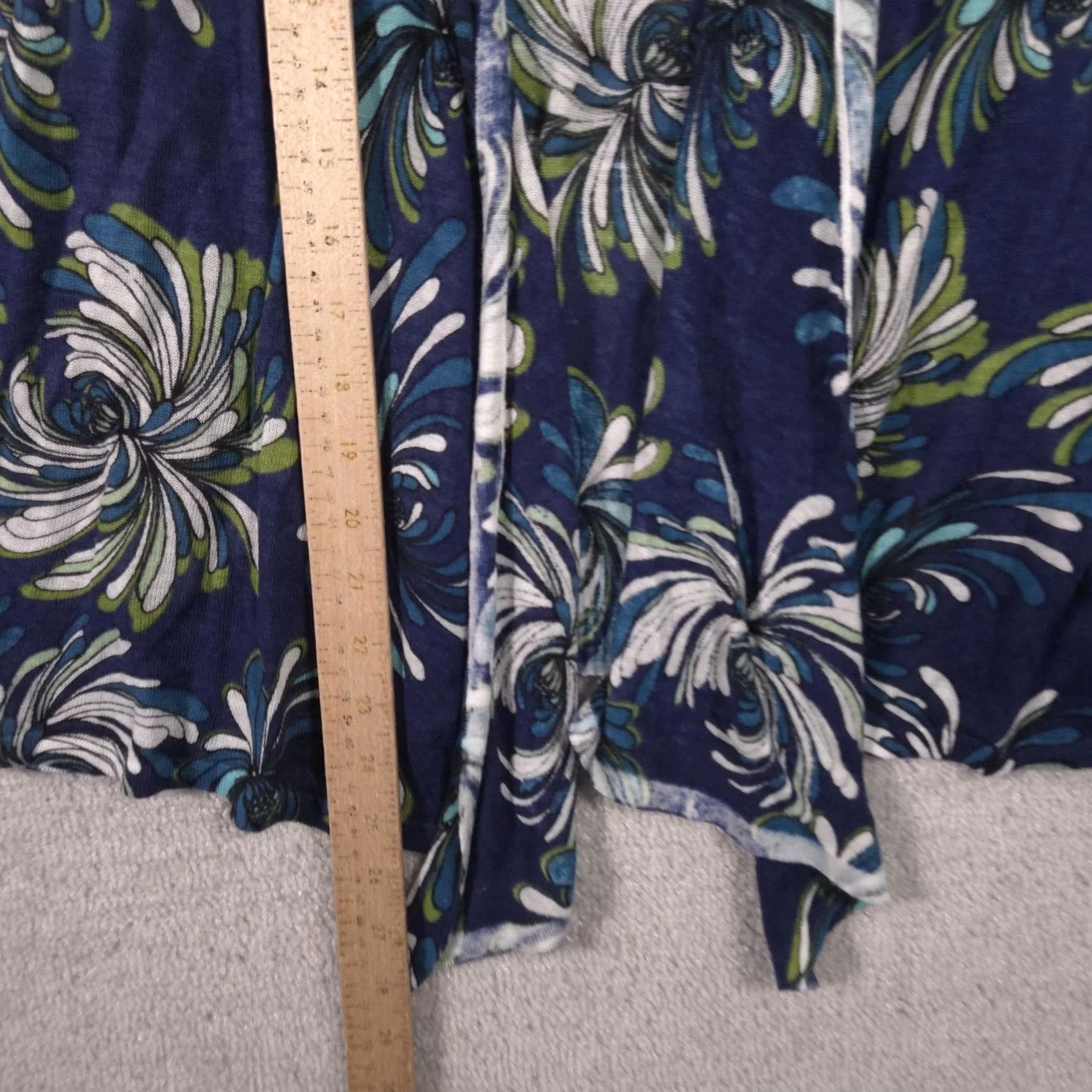 Vintage Chico's Cardigan Sweater Womens 2 Blue Floral Open Front Lightweight 3/4 Sleeve V-Neck Spring Casual Womens Size XS / US 0-2 / IT 36-38 - 5 Thumbnail