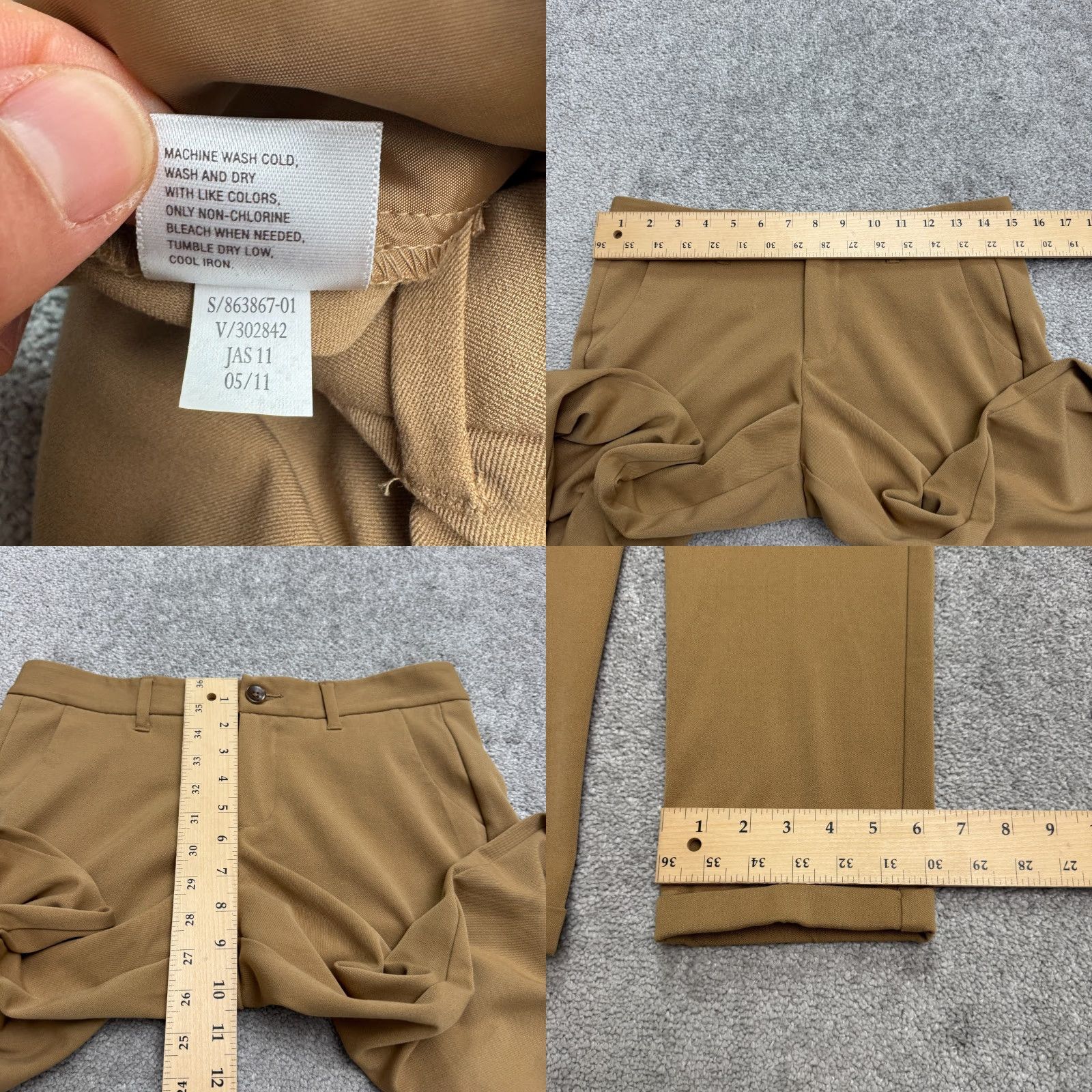 Old Navy Old Navy Womens 4 Khaki Brown Mid Rise Cuffed Straight Leg Ankle Pants Size 27" / US 4 / IT 40 - 8 Thumbnail