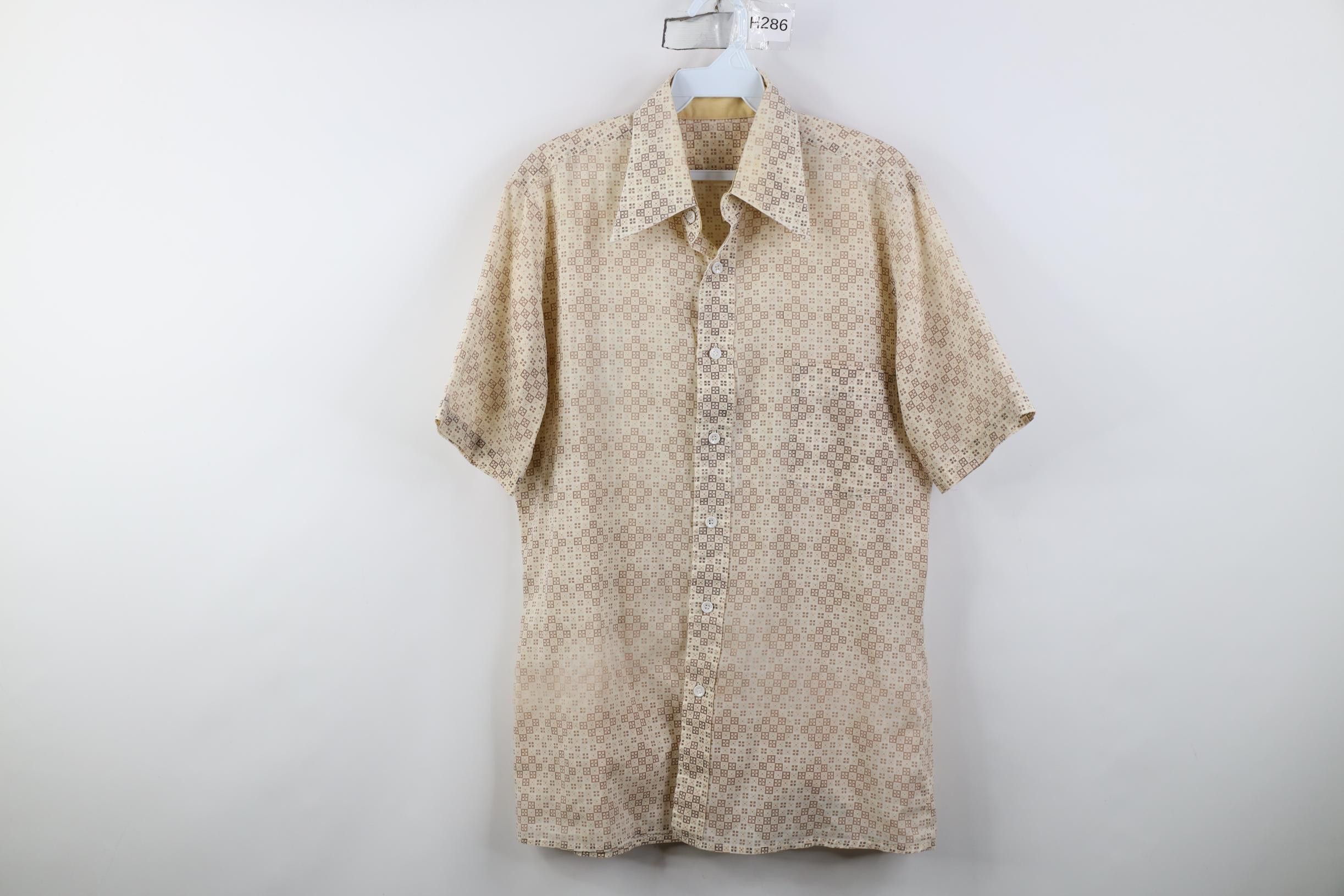Vintage Vintage 70s Mid Century Modern MCM Dagger Button Shirt Size US M / EU 48-50 / 2 - 1 Thumbnail