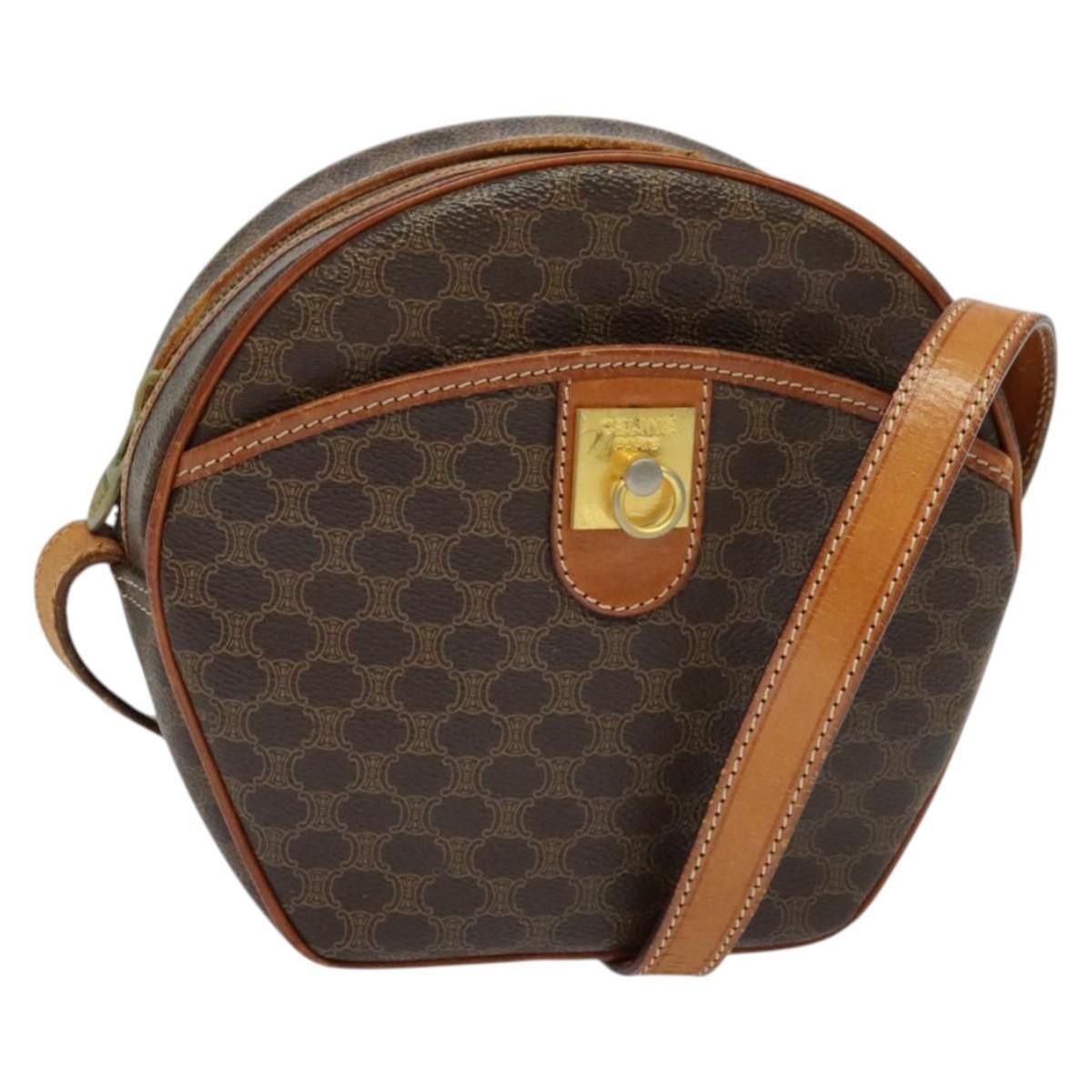Celine CELINE Macadam Canvas Shoulder Bag Pvc Leather Brown Gold Size ONE SIZE - 1 Thumbnail