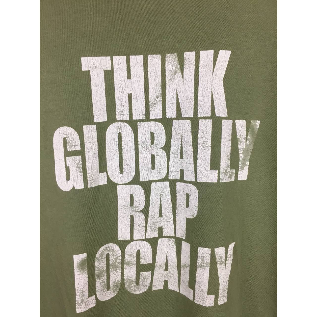 Japanese Brand OUGHT Japanese Brand Think Globally Rap Locally Tee Size US M / EU 48-50 / 2 - 4 Thumbnail