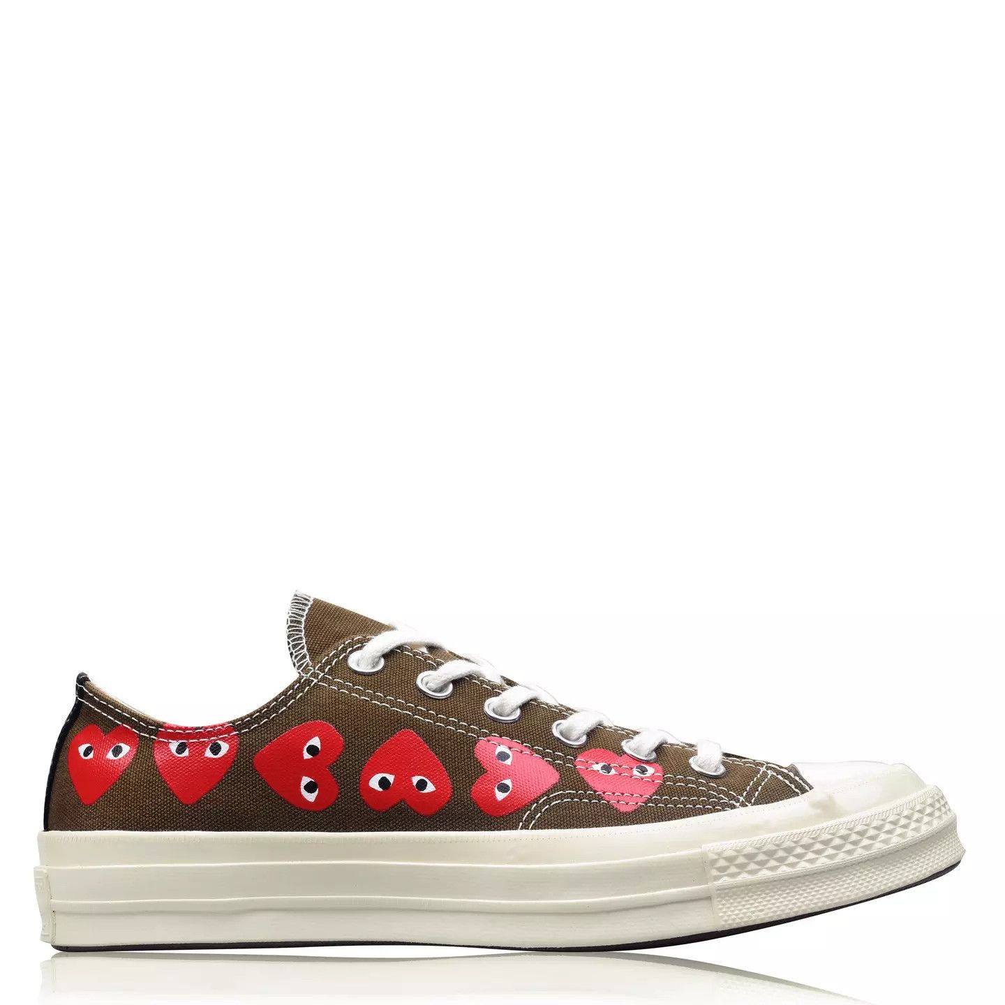Comme des Garcons PLAY × Converse o1g2r1mq0426 Chuck Taylor Low Top Trainers in Khaki Size US 5 / EU 37 - 1 Thumbnail