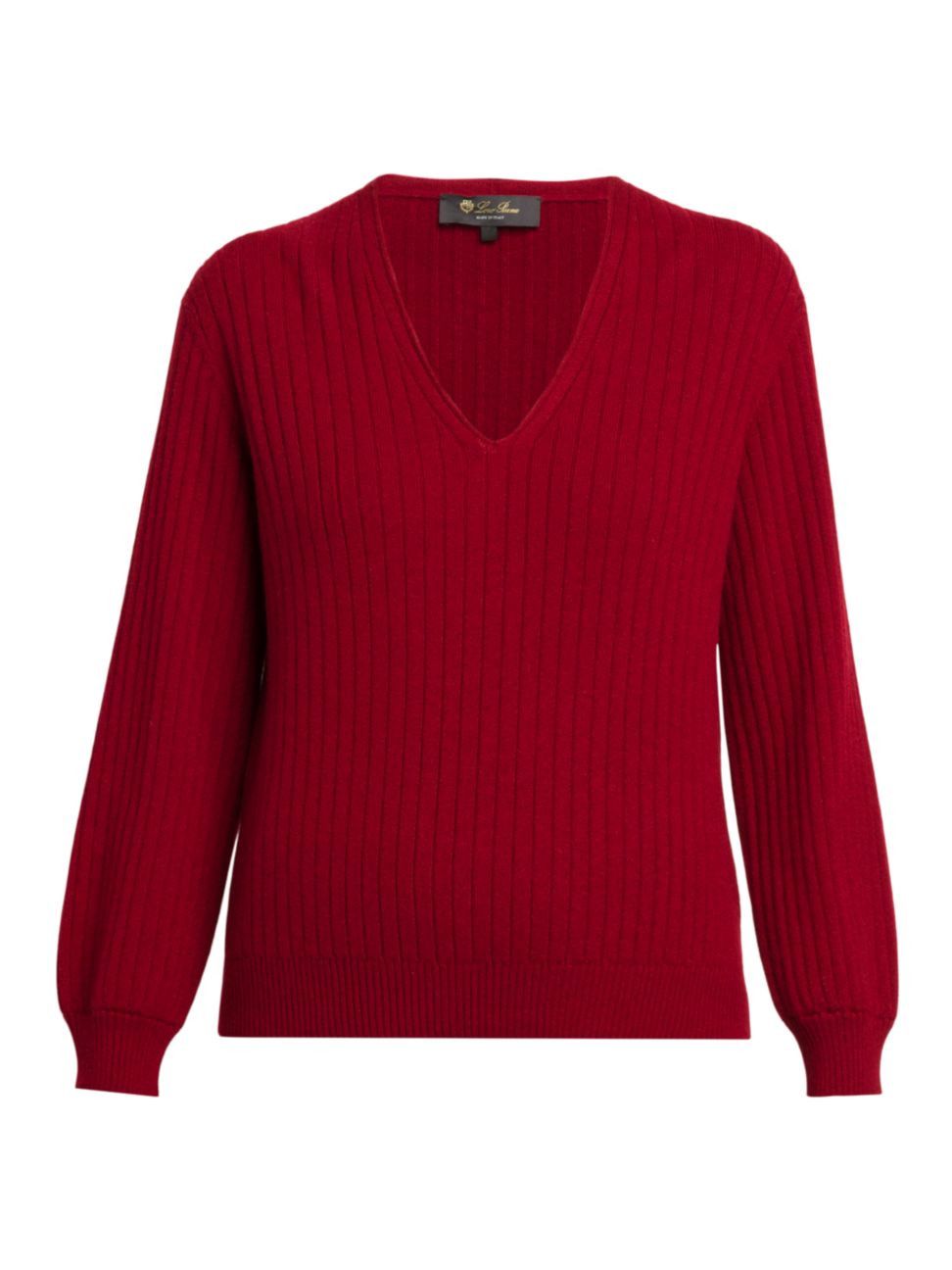 Loro Piana o1w1db10724 Maras Cashmere V-Neck Sweater in Red Size XL / US 12-14 / IT 48-50 - 1 Thumbnail