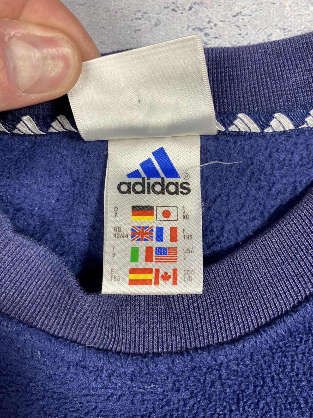 Adidas × Vintage Vintage Adidas Fleece Sweatshirt With Big Logo Oversized L Size US L / EU 52-54 / 3 - 11 Thumbnail
