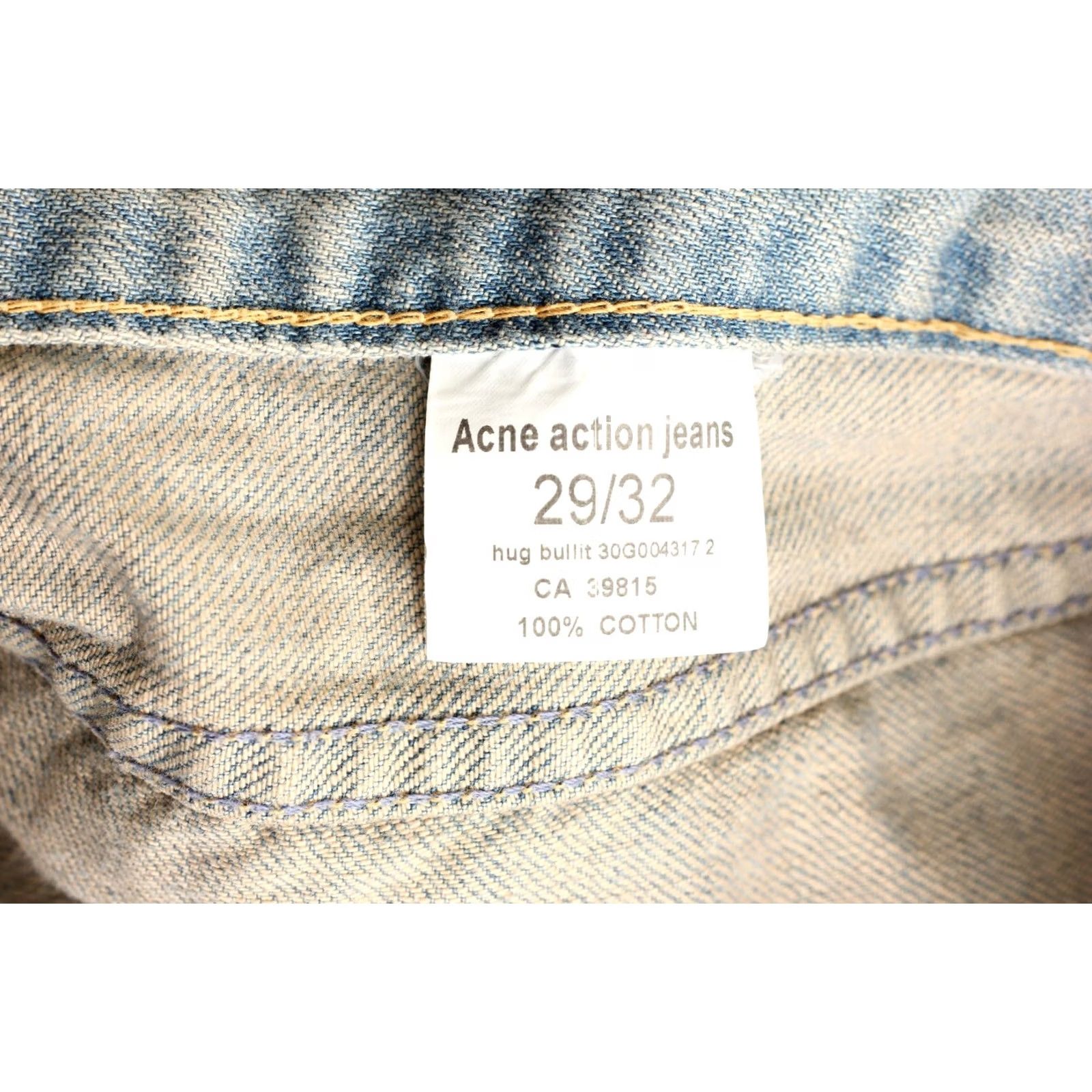 Vintage ACNE ACTION JEANS Tapered Jeans Men W29 L32 Blue Light Wash Logo Slim Fit Zip Cotton Denim Size US 29 - 6 Thumbnail