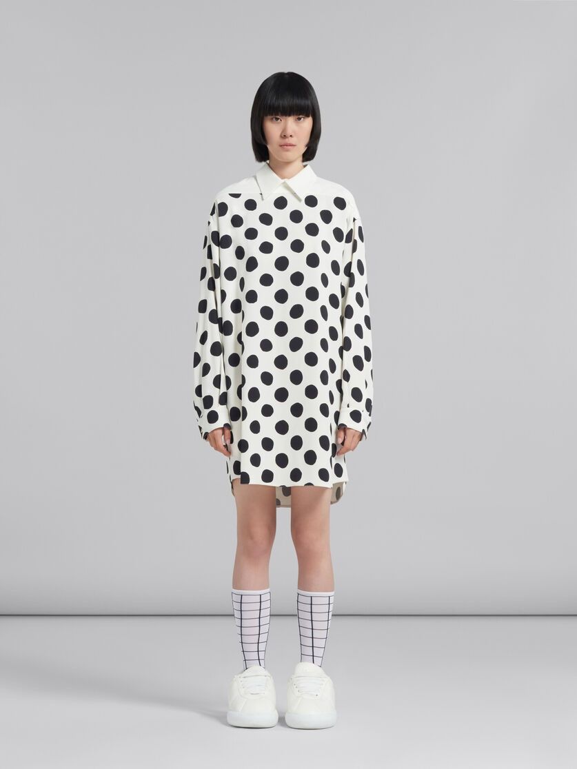 Marni o1y1025 Mini Dress in White/Black Size M / US 6-8 / IT 42-44 - 4 Thumbnail