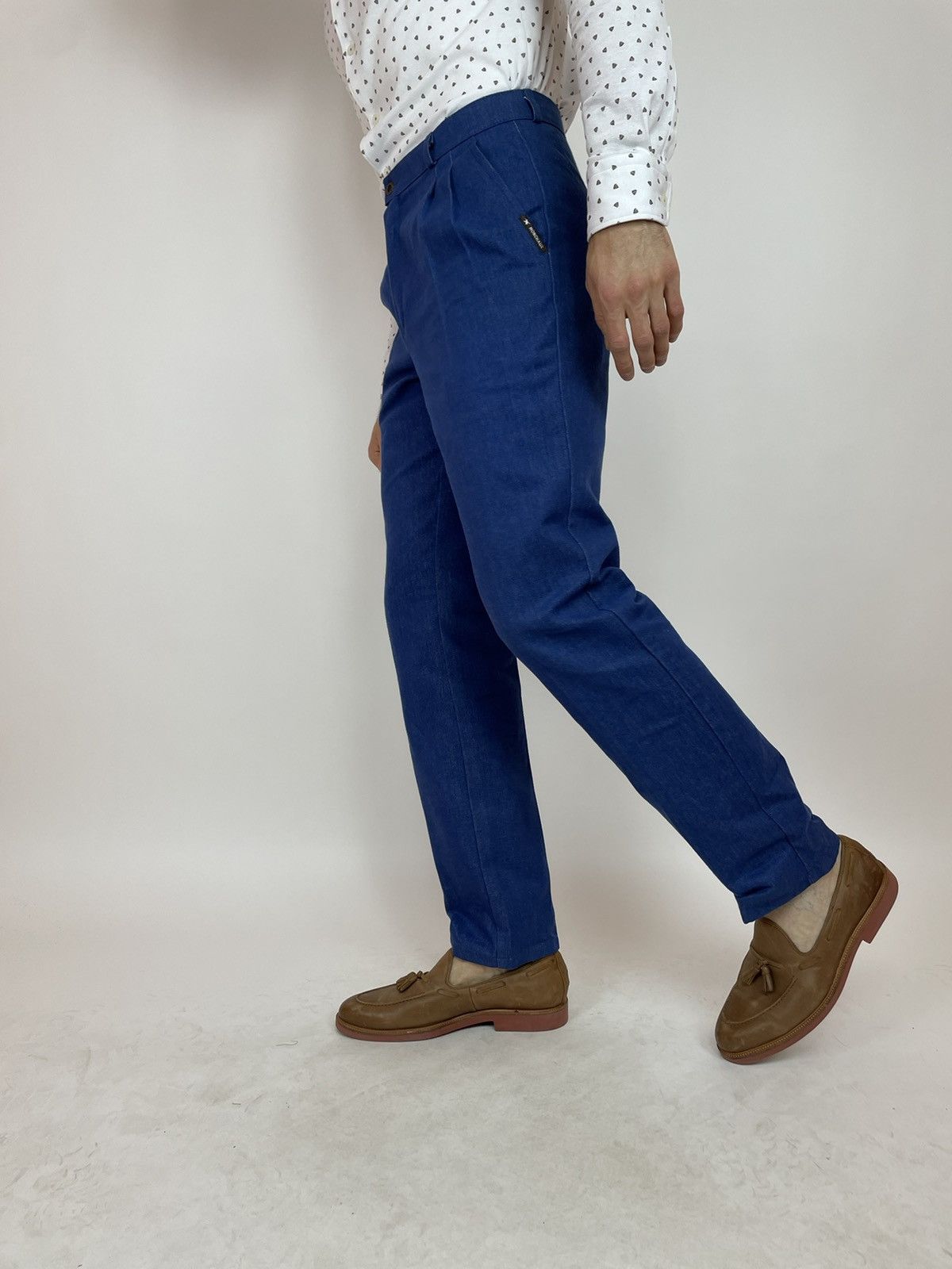 Japanese Brand MONCHAUX vintage Pleated Denim Trousers Slim fit Mens Size US 31 - 7 Thumbnail