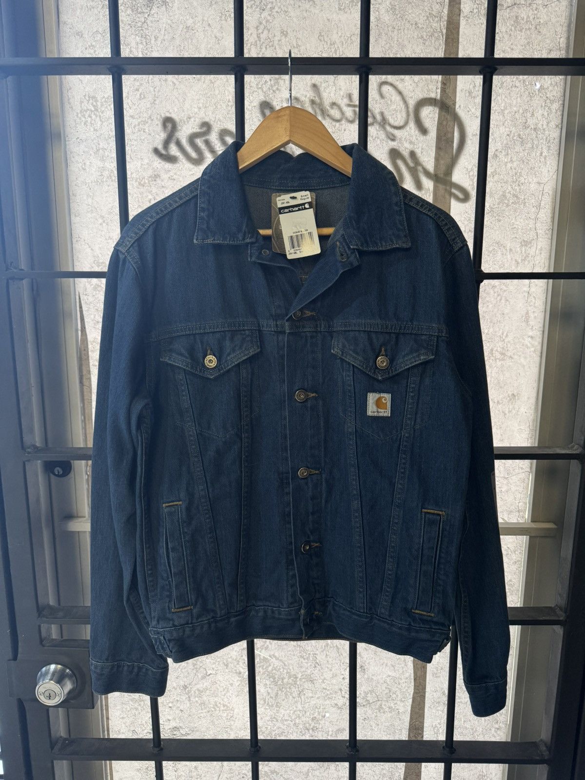 Carhartt Carhartt Jacket Blue Denim Trucker Workwear Size US S / EU 44-46 / 1 - 1 Thumbnail