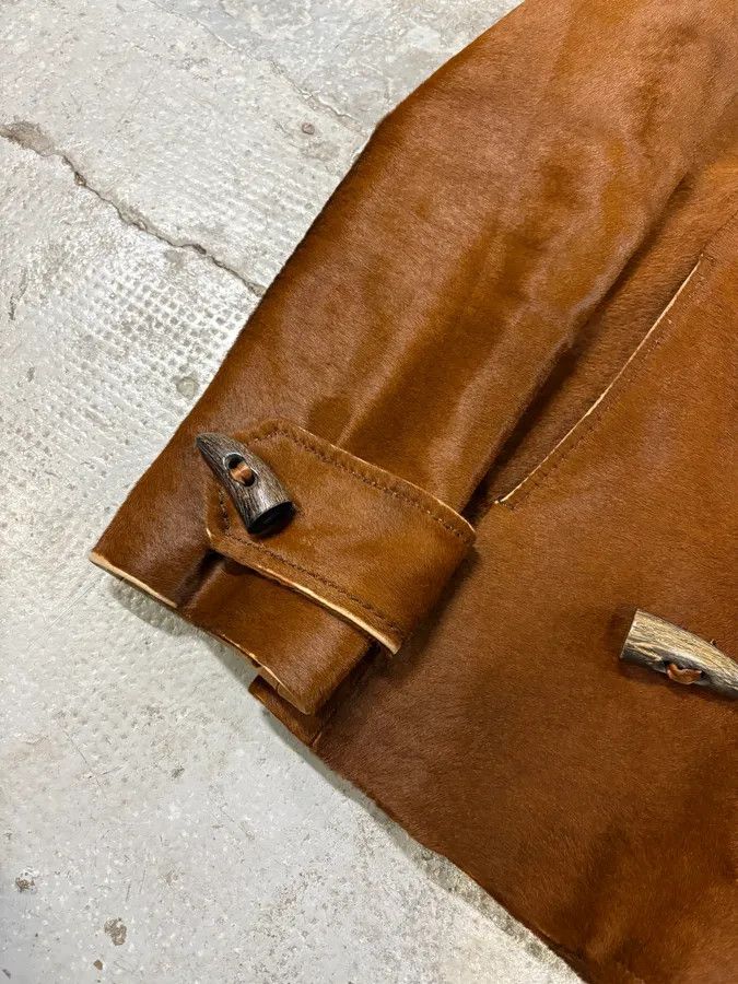 Designer × Dolce & Gabbana × Vintage FW2002 Dolce & Gabbana Pony Hair Camel Leather Duffle Coat Jacket Size M / US 6-8 / IT 42-44 - 8 Thumbnail