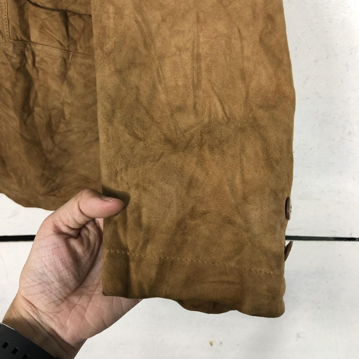 Genuine Leather 🔥VINTAGE CHORE LEATHER JACKET WORKER PELLARI ISSEY MIYAKE Size US M / EU 48-50 / 2 - 17 Thumbnail