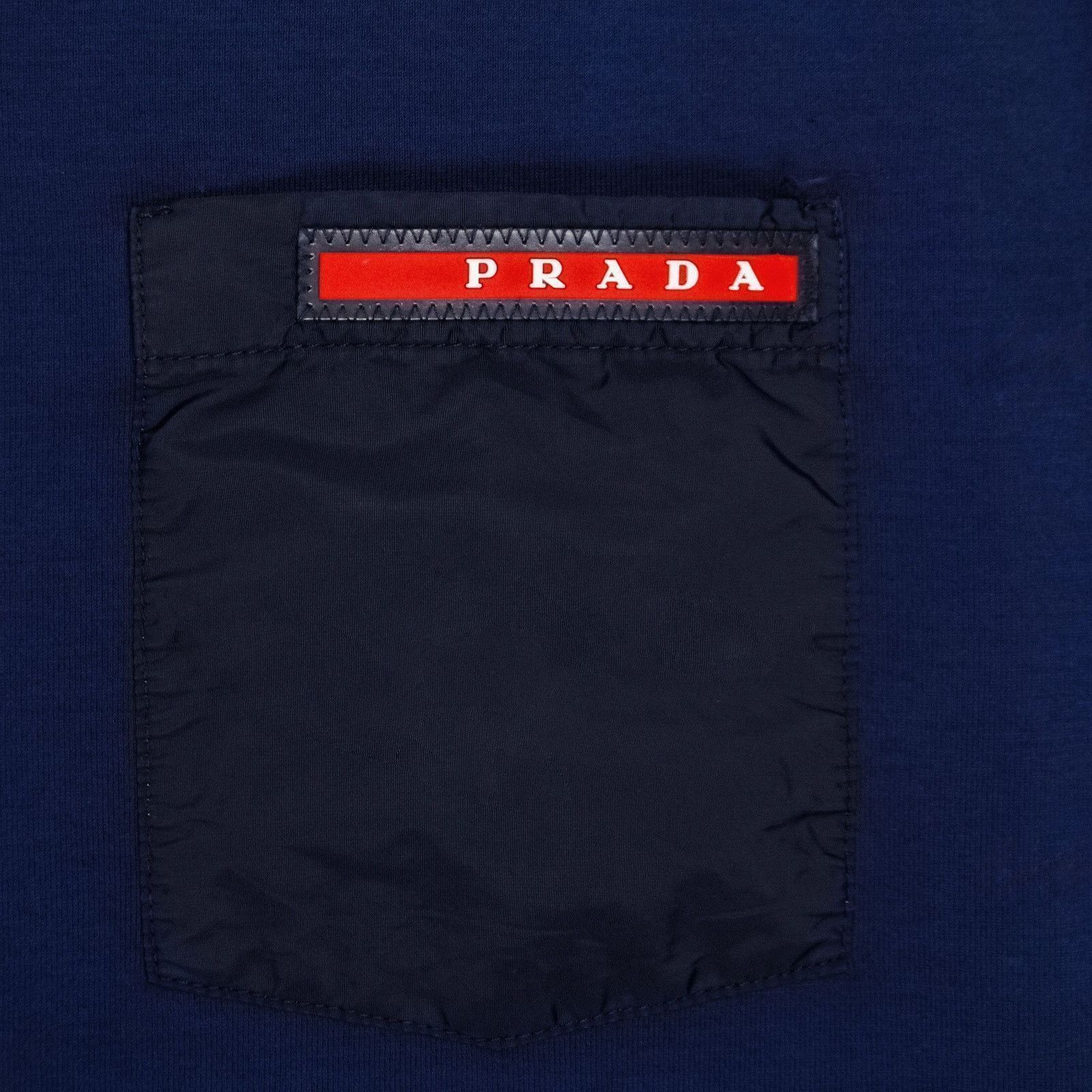 Prada Prada Linea Rossa Red Tab Logo Nylon Pocket Tee Shirt Size US S / EU 44-46 / 1 - 6 Thumbnail