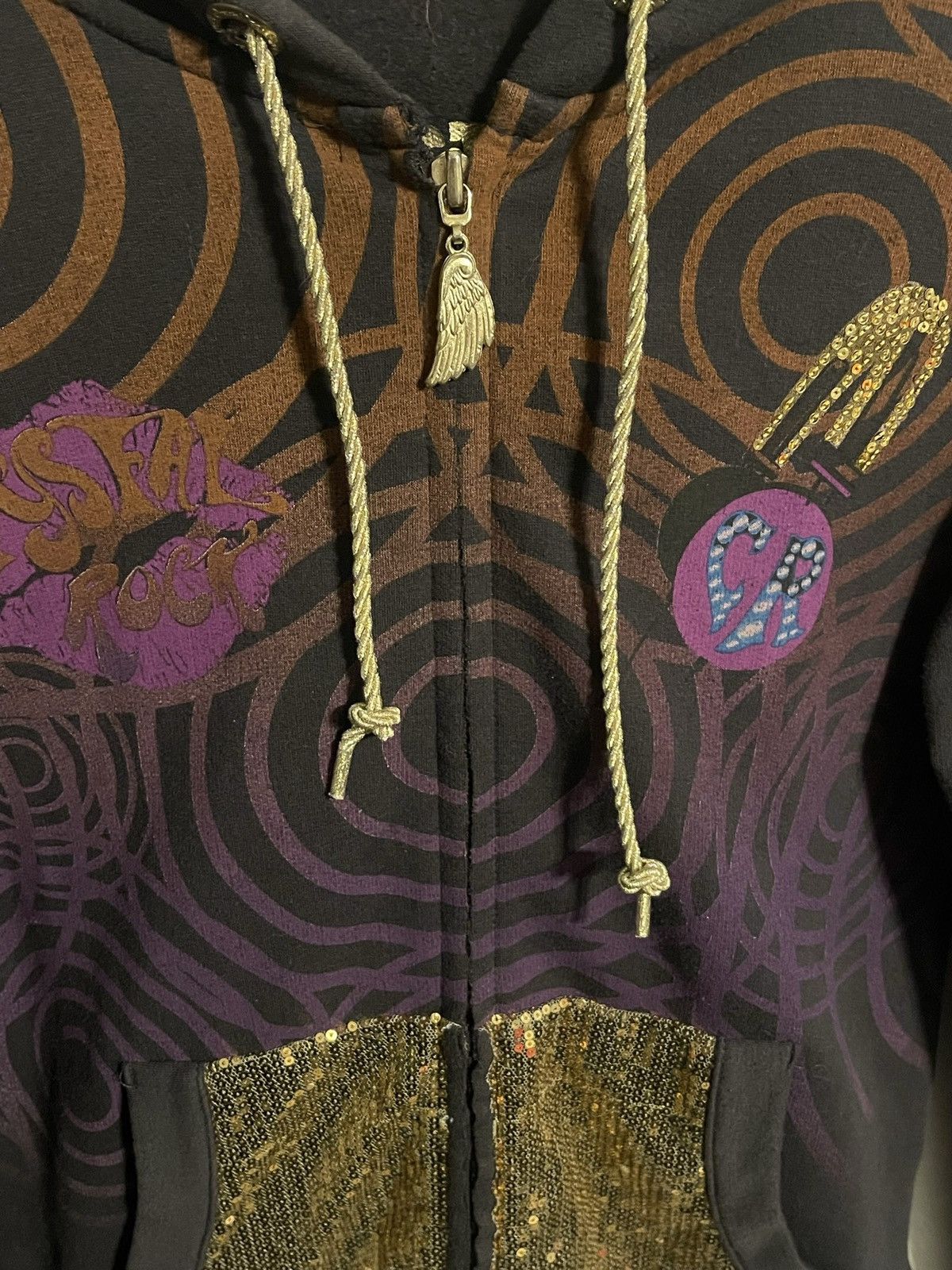 Christian Audigier Vintage Crystal Rock Hoodie Size M / US 6-8 / IT 42-44 - 3 Thumbnail