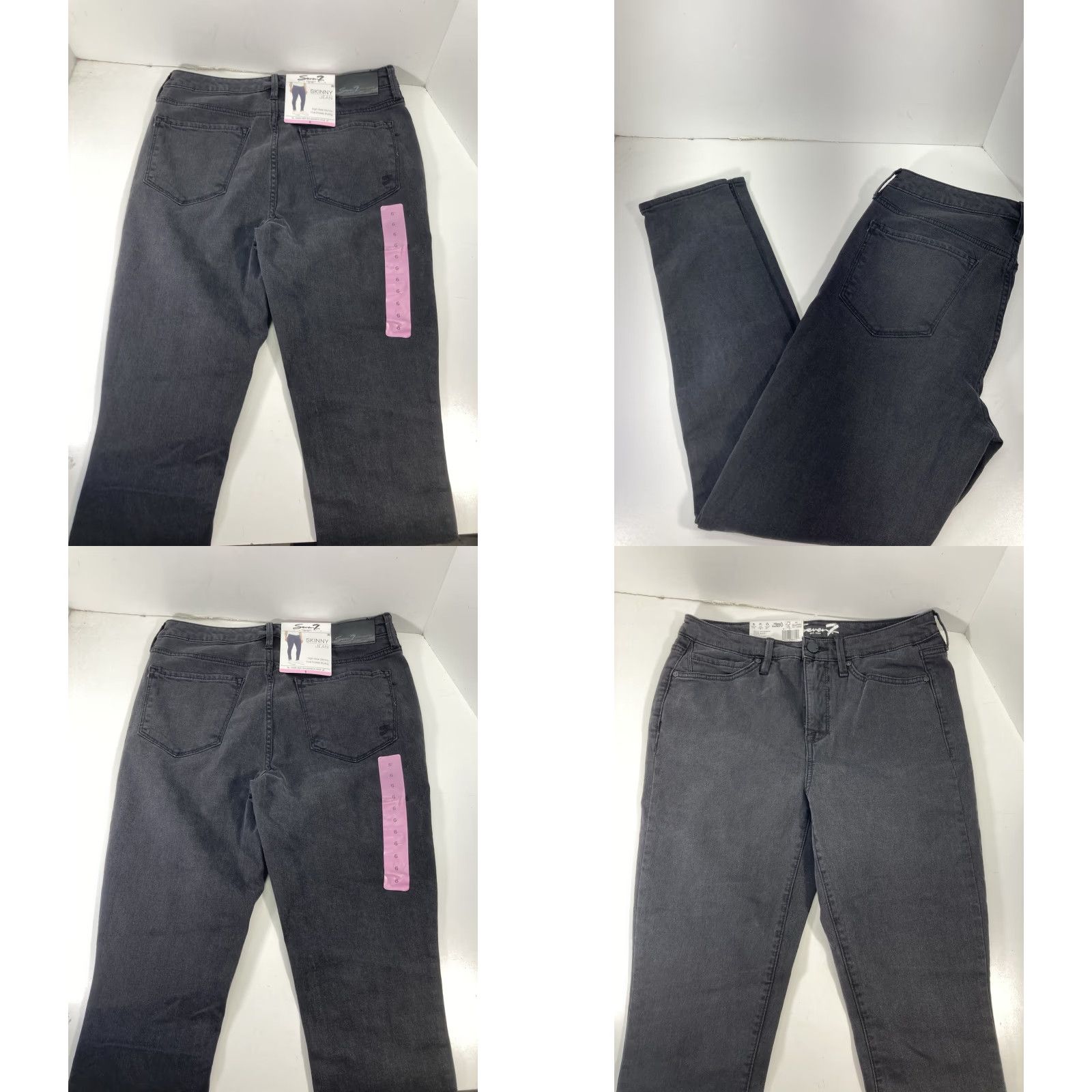 Vintage Seven7 Skinny Jeans Women 6 30X30 Black Denim High Rise Stretch NWT Jeans Women Skinny 30 Inseam 30 Black Size 30" / US 8 / IT 44 - 8 Thumbnail