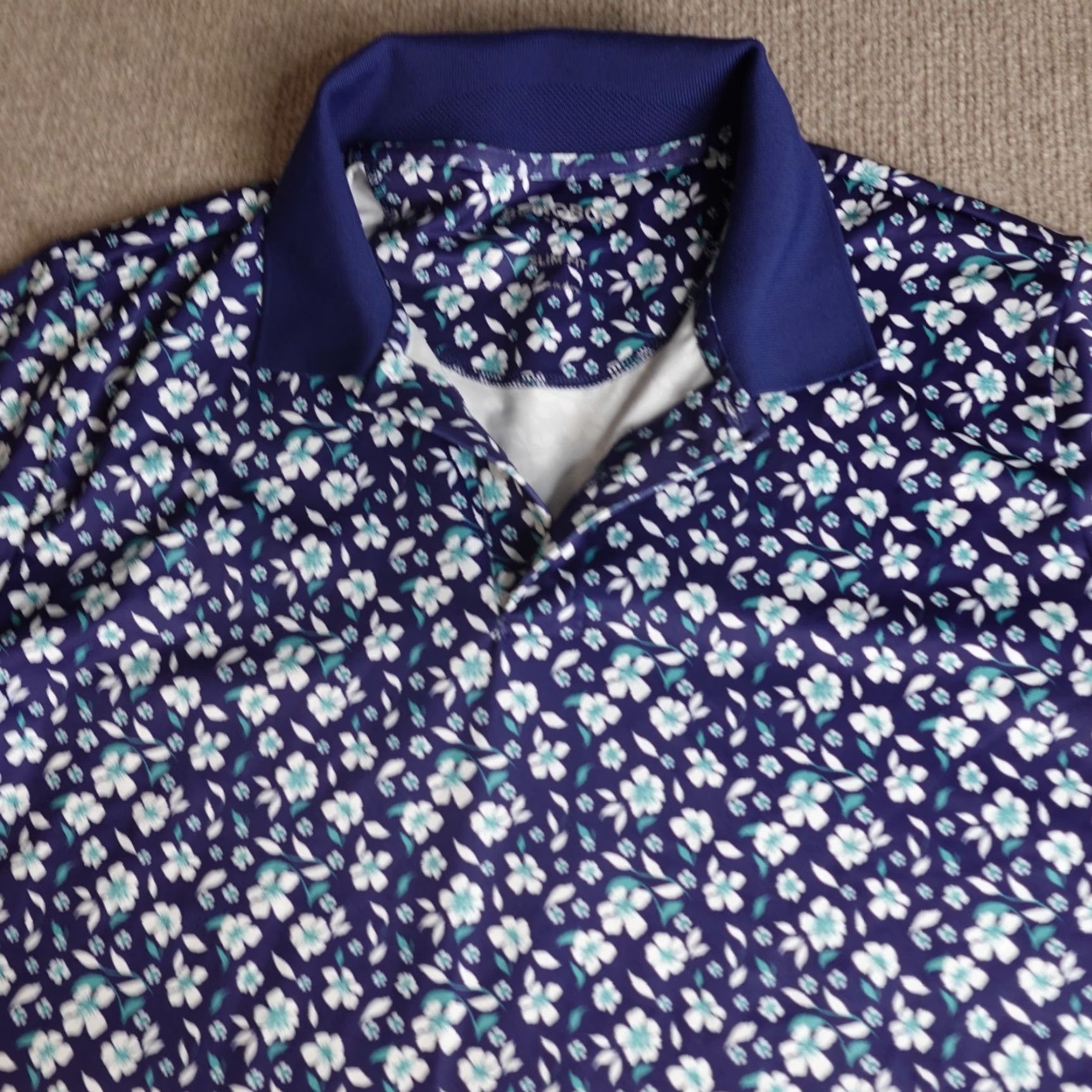 Bonobos Bonobos Golf Polo Shirt Mens Large Blue Floral Print Performance Slim F Size US L / EU 52-54 / 3 - 2 Thumbnail