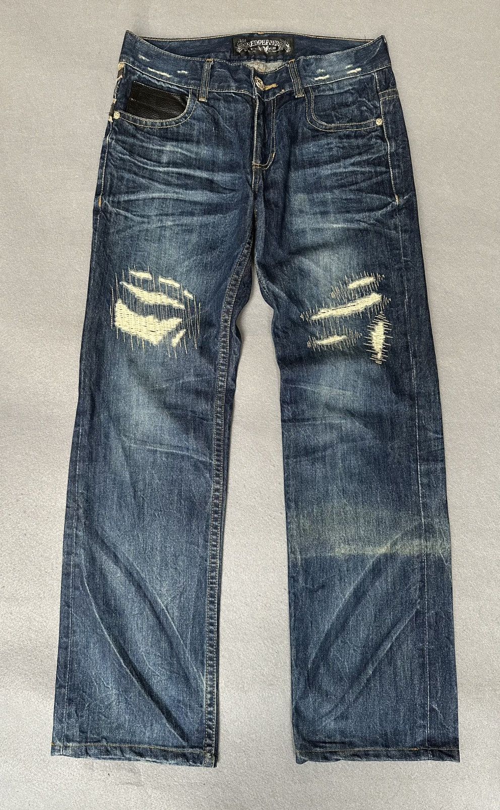 Japanese Brand Red Peppers Japan Distressed Denim Size US 32 / EU 48 - 2 Thumbnail