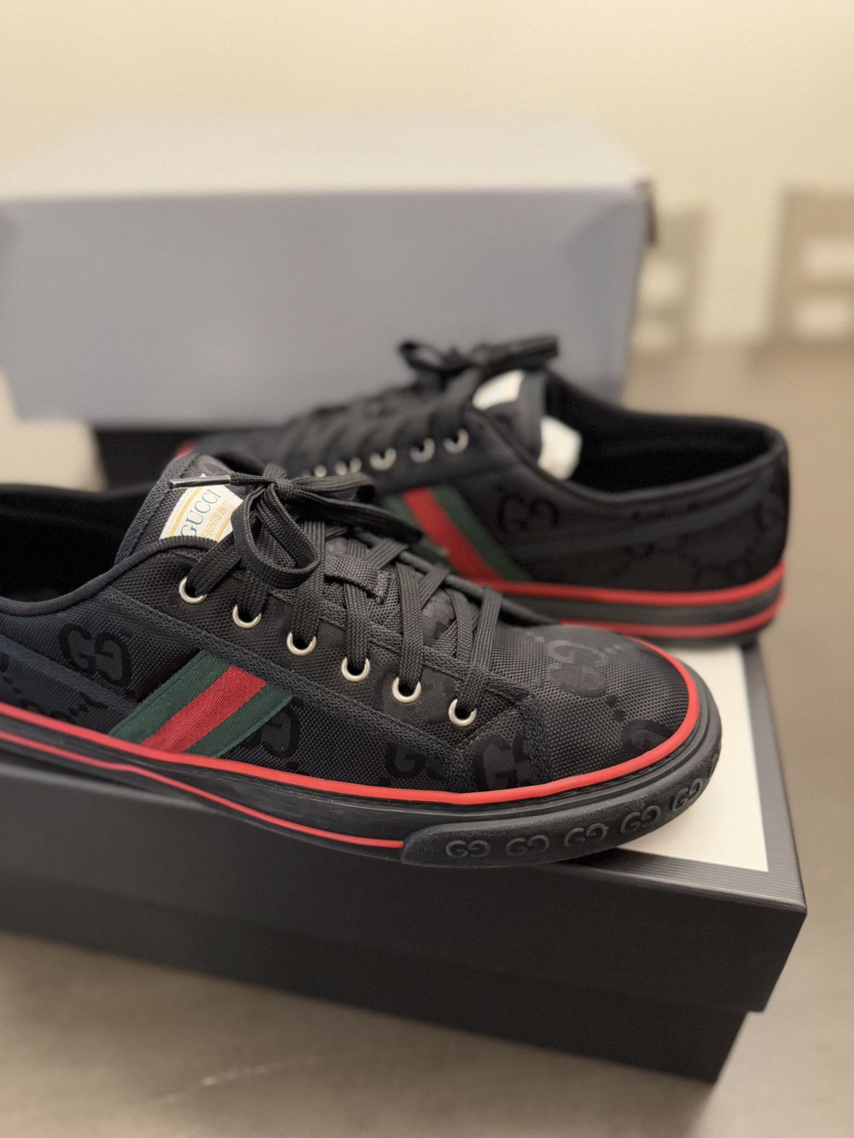 Gucci 12G/12.5US Gucci 1977 Tennis Sneakers GG Canvas Size US 12.5 / EU 45-46 - 2 Thumbnail