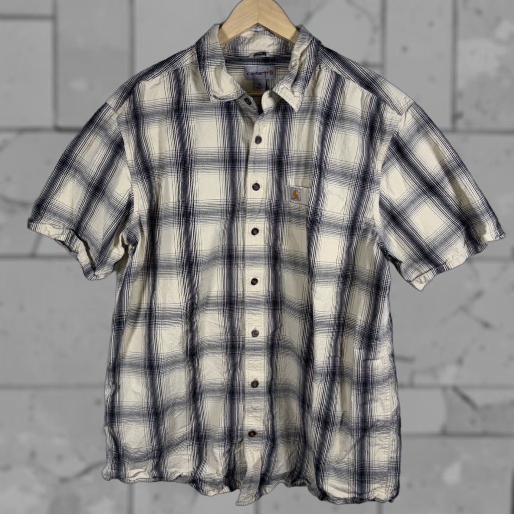 Carhartt Carhartt Beig e Plaid Button-Up Shirt Mens Size XL Size US XL / EU 56 / 4 - 1 Thumbnail