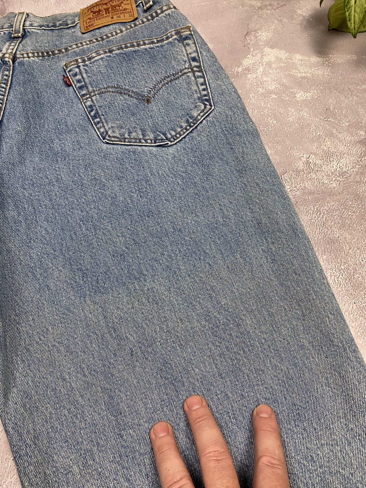 Jean × Levi's × Vintage Vintage Levis 550 1999 Jeans Baggy Wash Denim Blue Size US 36 / EU 52 - 9 Thumbnail