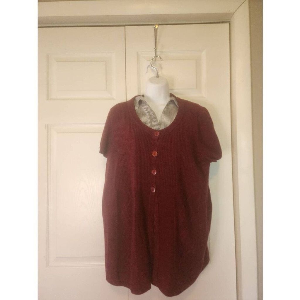Other Christopher & Banks Gray and White Striped Blouse Size L / US 10 / IT 46 - 6 Thumbnail