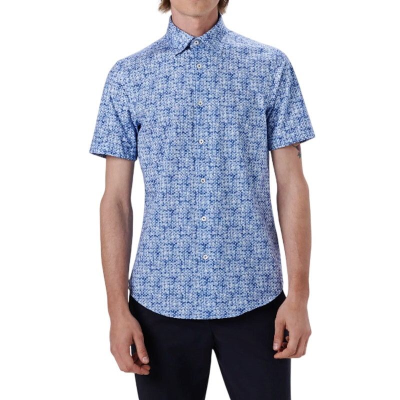 BUGATCHI Bugatchi Miles Diamond Print OoohCotton Short Sleeve Shirt Size US L / EU 52-54 / 3 - 2 Thumbnail