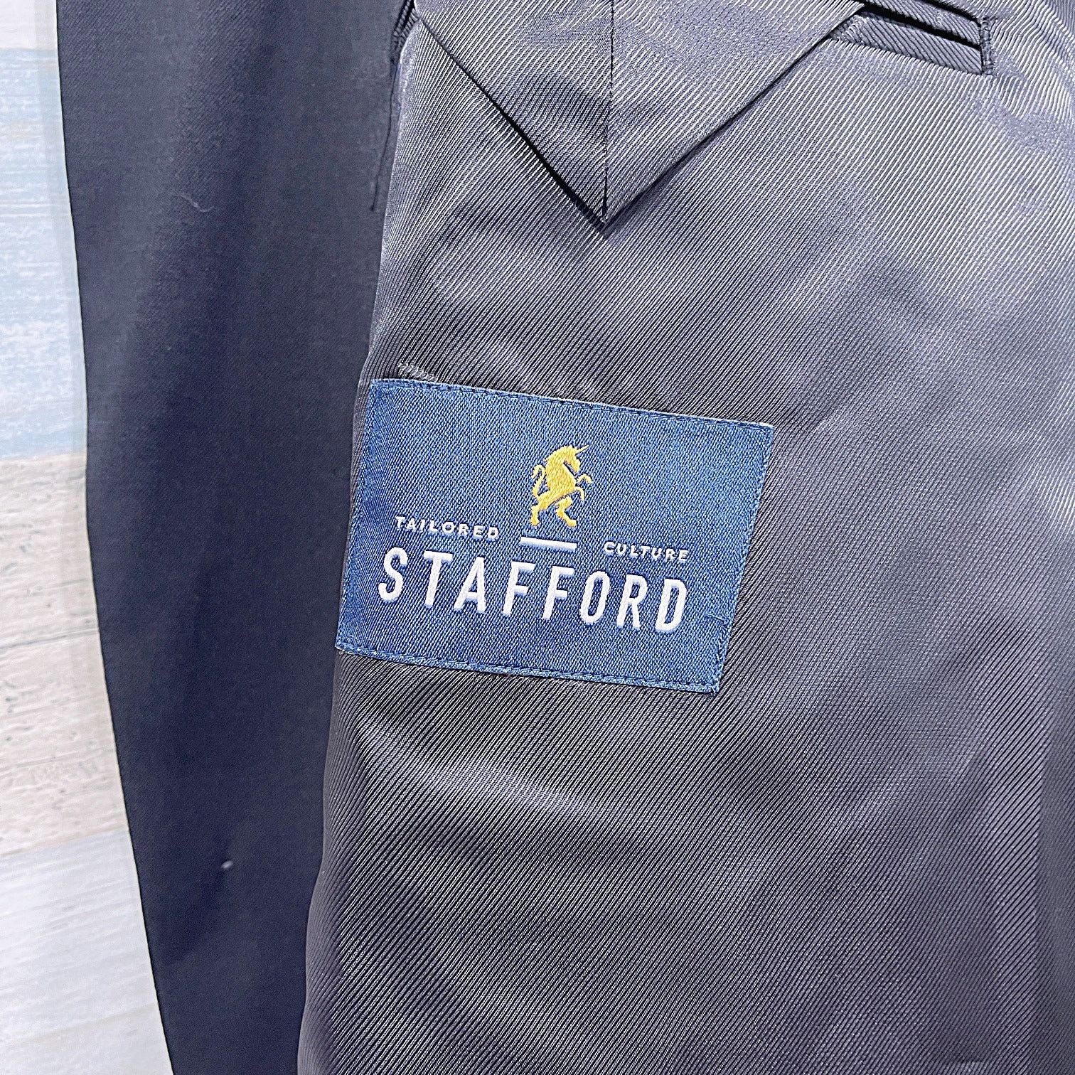 Stafford Stafford Stretch Travel Suit Separate Jacket Black 52 Portly Size 52R - 7 Thumbnail
