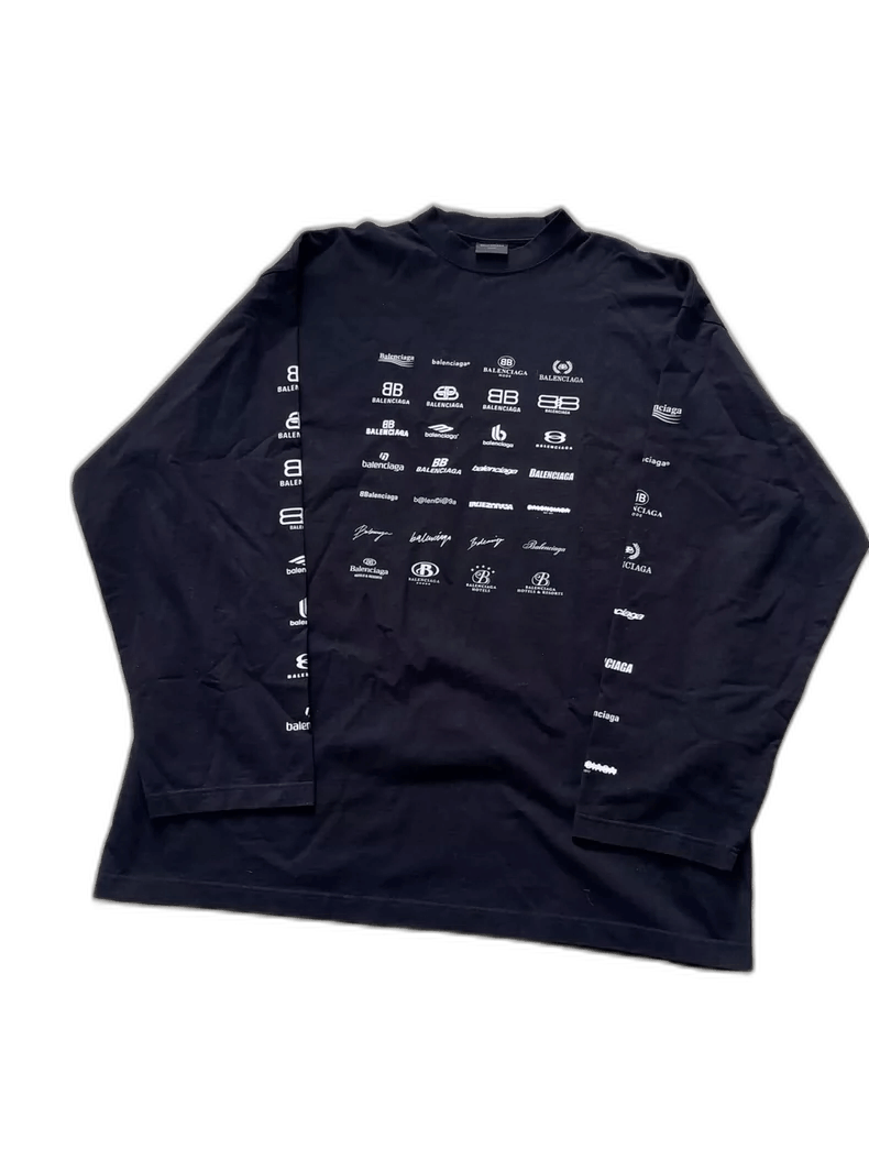 Balenciaga Balenciaga Archives Logos Long Sleeve T-Shirt Size US M / EU 48-50 / 2 - 1 Thumbnail